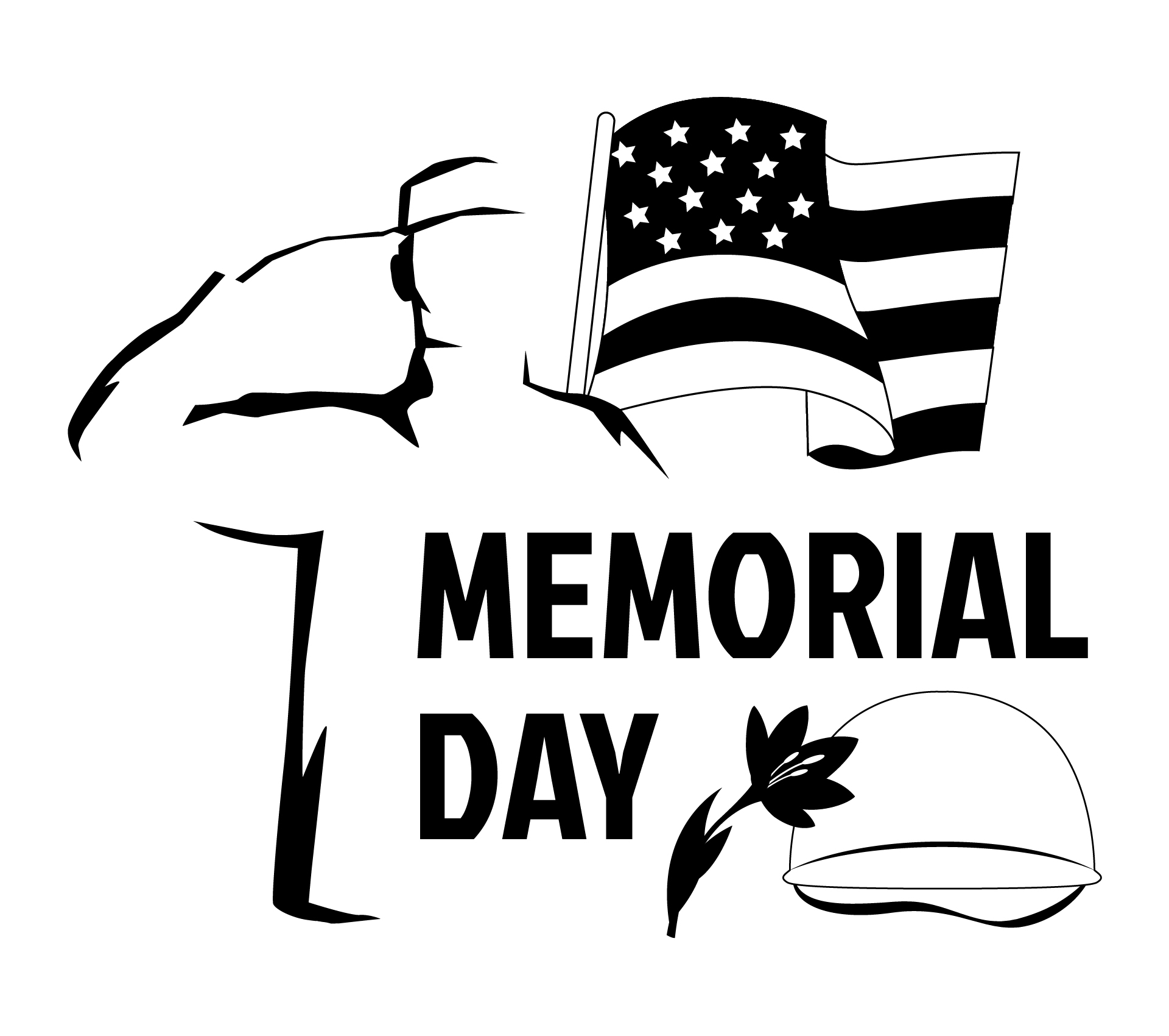 Printable Black and White USA Flag Banners for Memorial Day Printable Black and White USA Flag Banners for Memorial Day