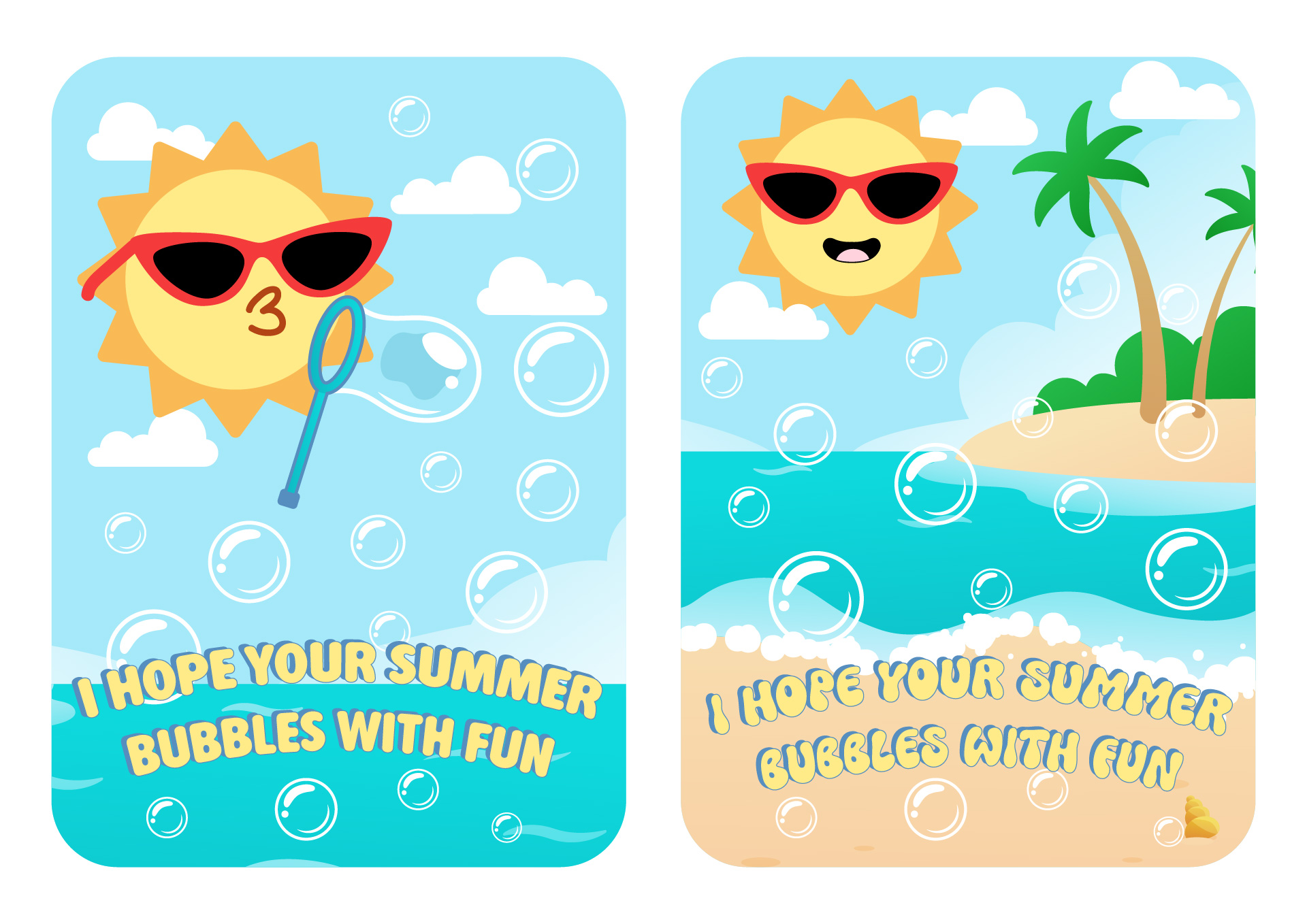 Printable Bubble Theme Summer Tags