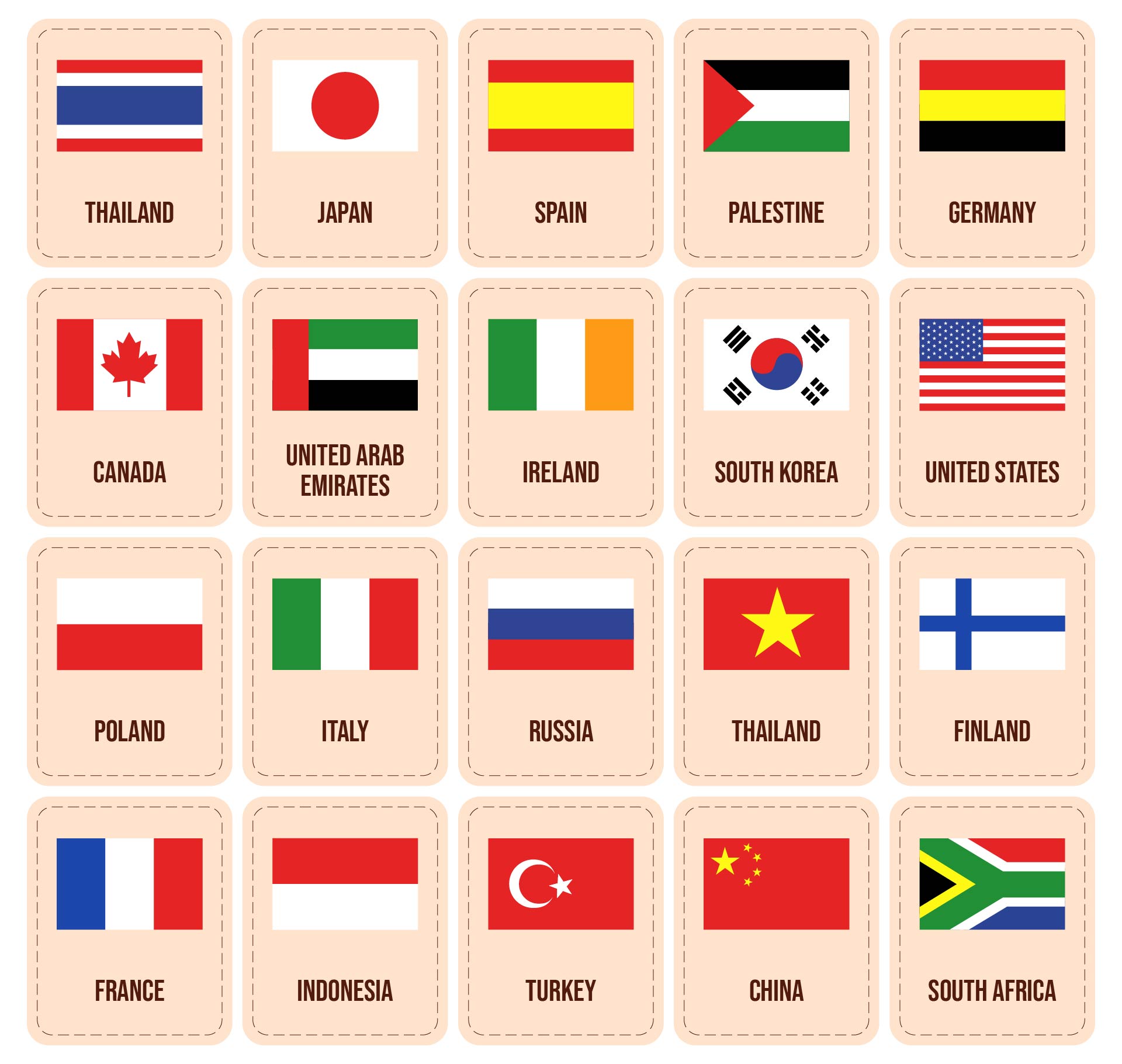 Printable Country Flags for Kids Printable Country Flags for Kids