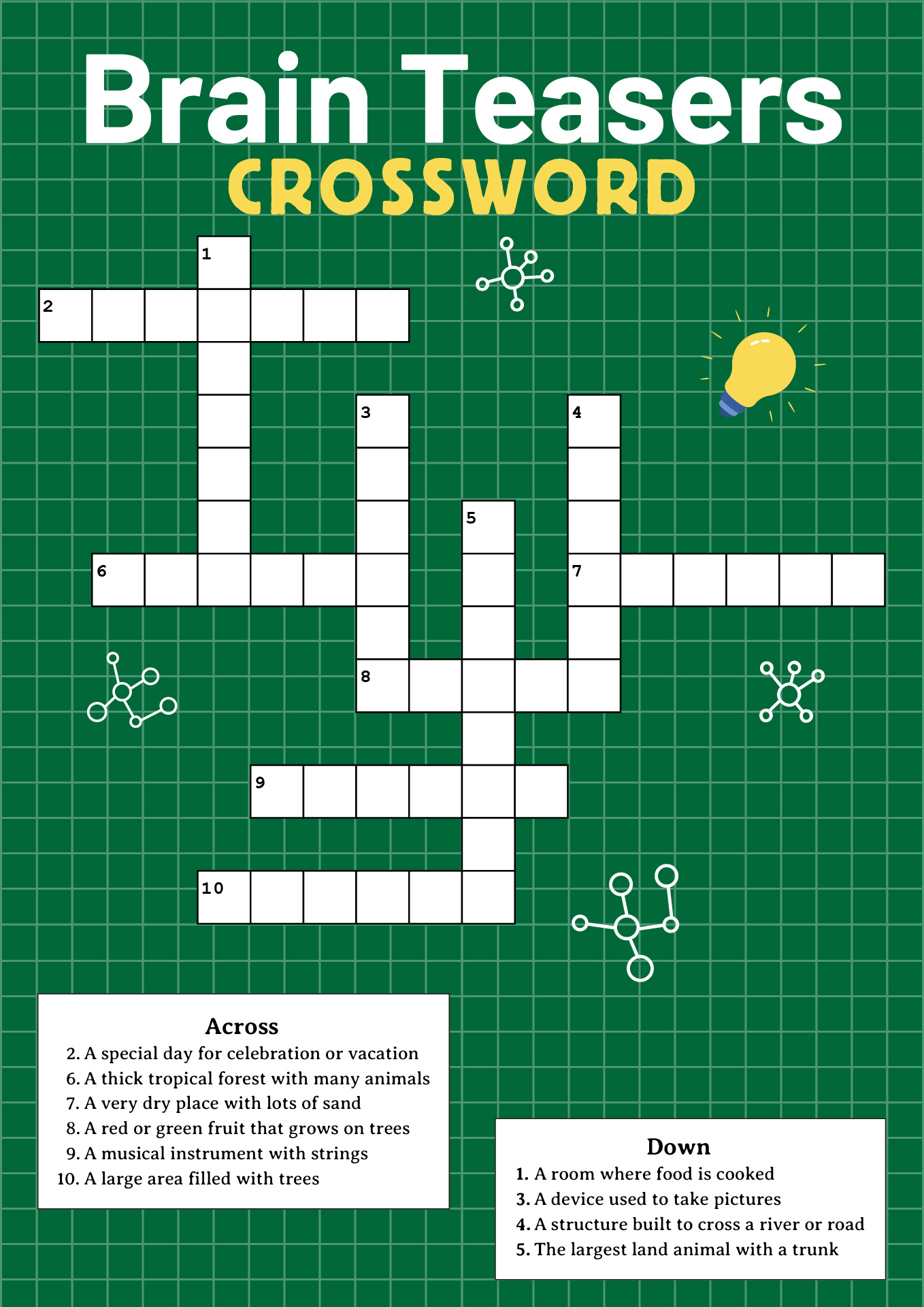 Printable Crossword Puzzles Brain Teasers