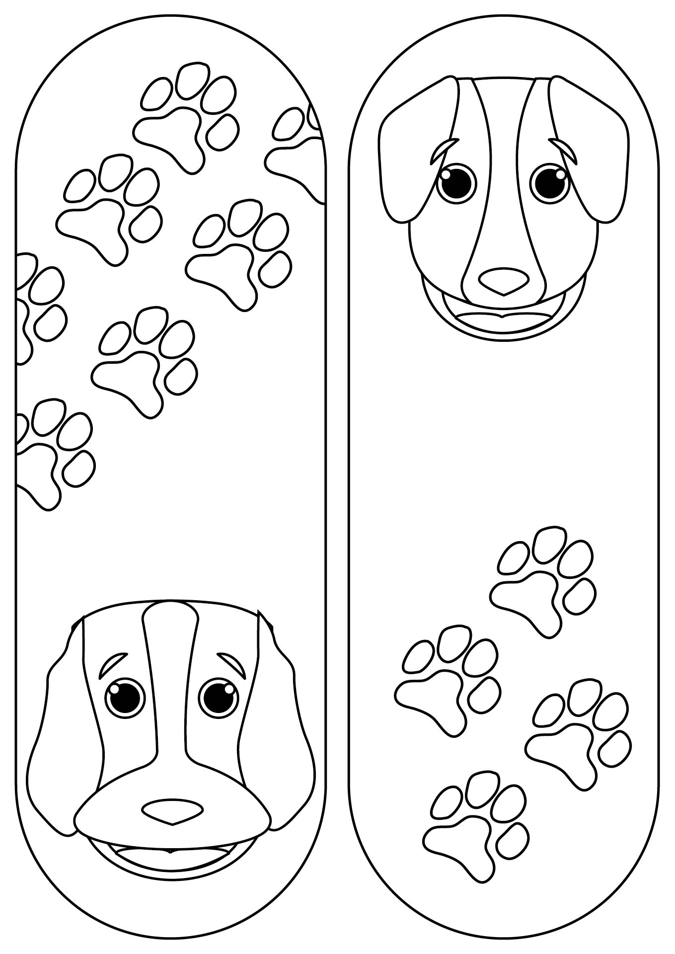 Printable Dog Bookmarks to Color Printable Dog Bookmarks to Color