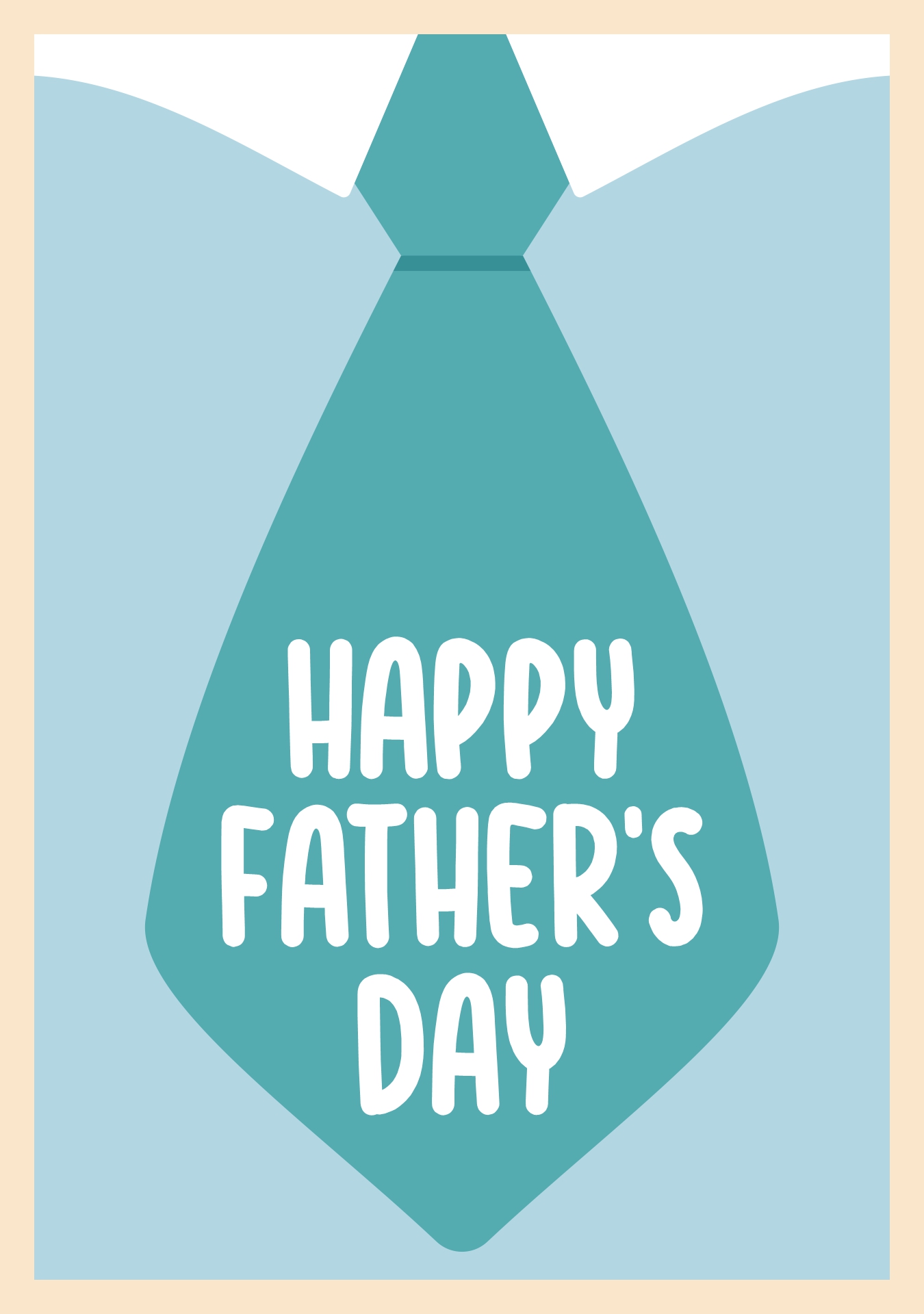 Printable Fathers Day Card with Tie Design