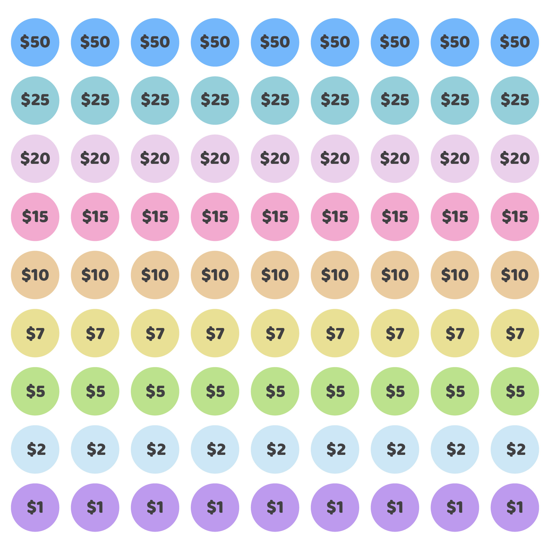 Printable Garage Sale Price Tags Labels