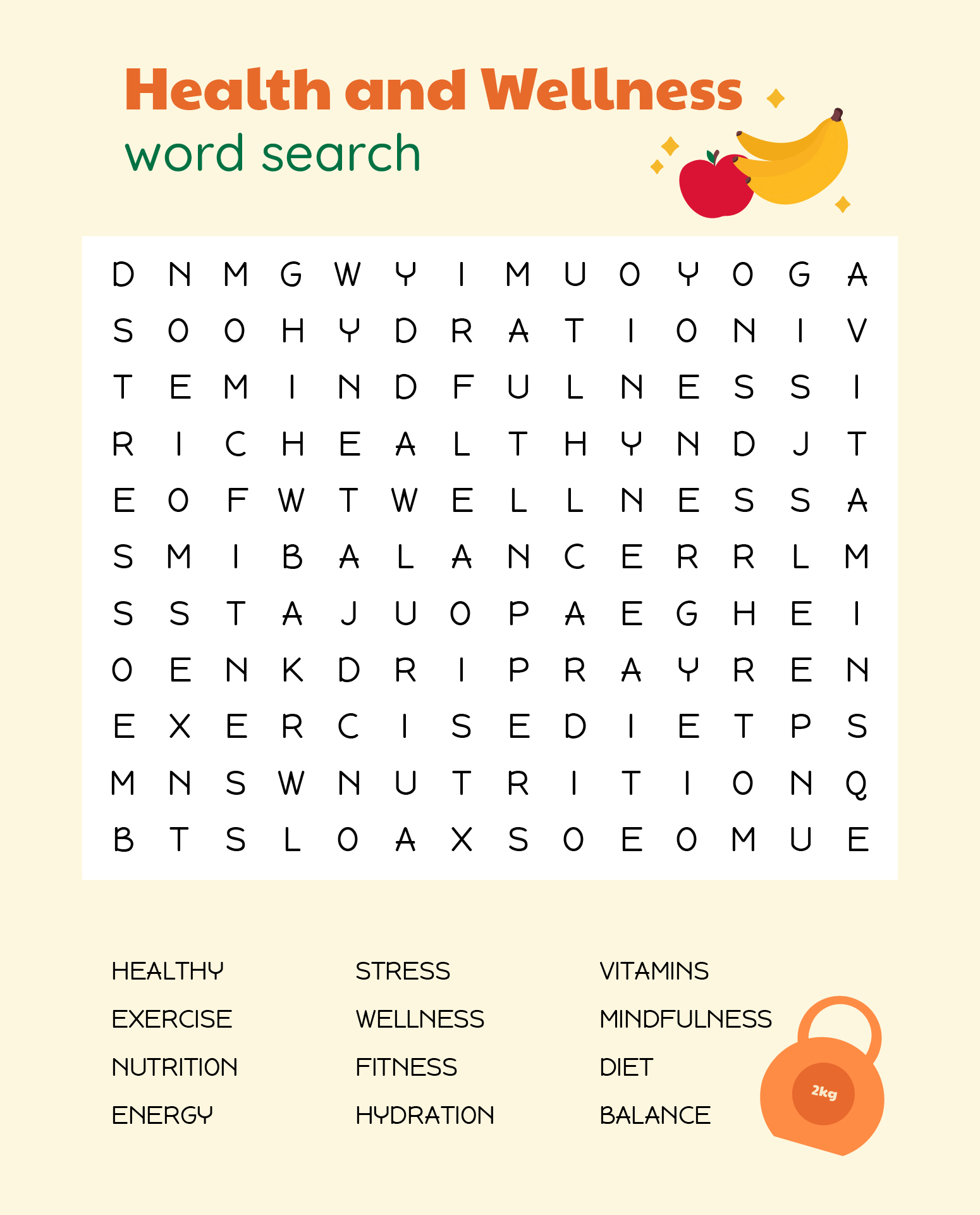 Printable Health and Wellness Word Search Puzzles Printable Health and Wellness Word Search Puzzles