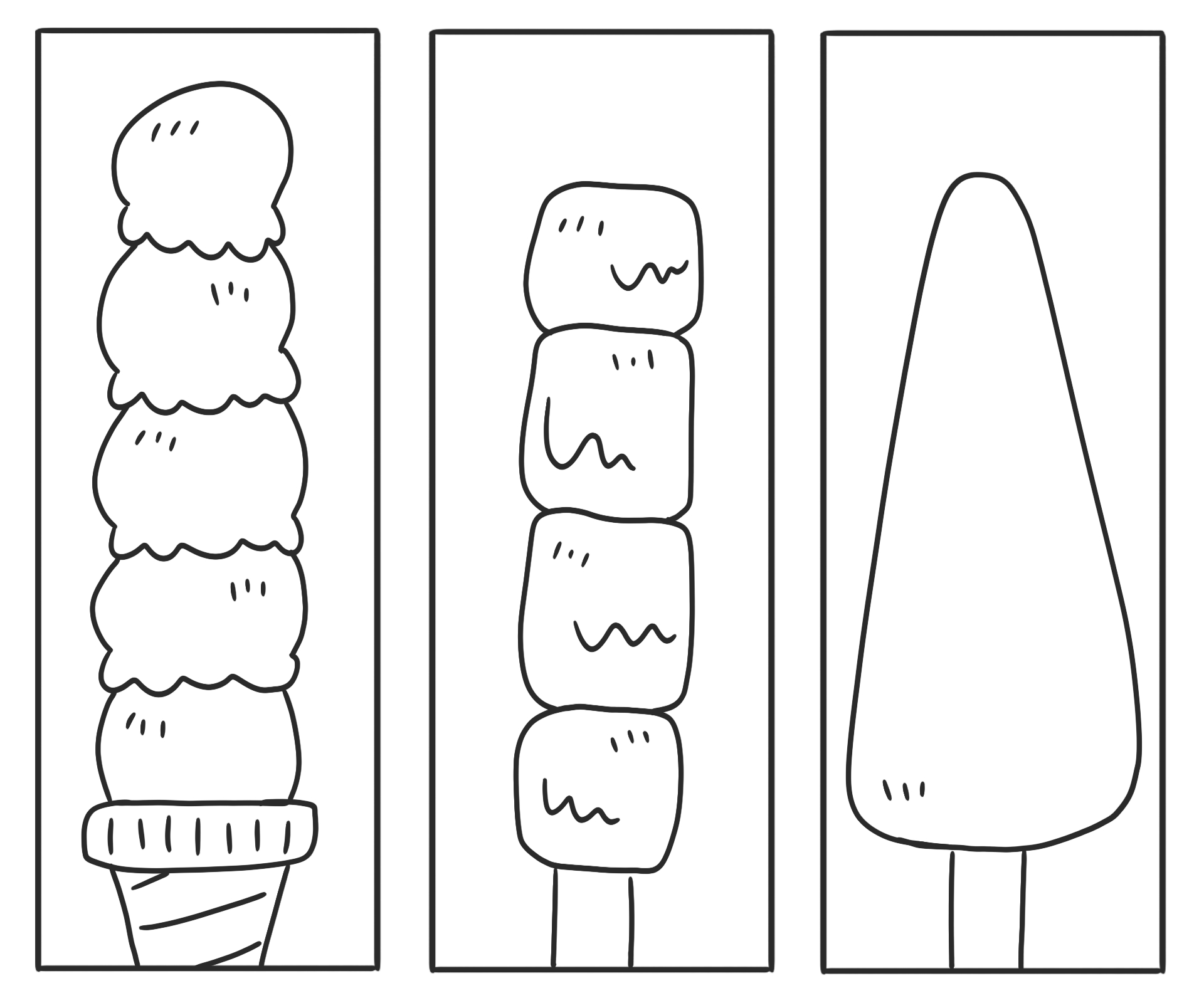 Printable Ice Cream Bookmarks for Coloring