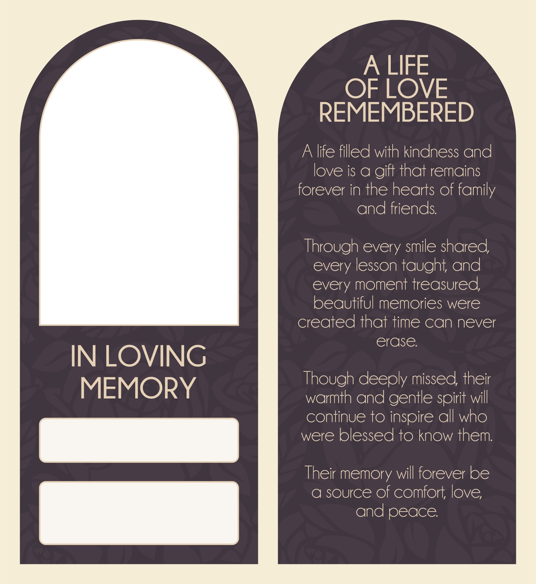 Printable In Loving Memory Bookmarks Printable In Loving Memory Bookmarks