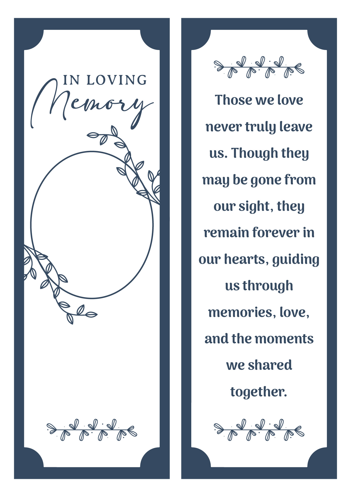 Printable In Loving Memory Bookmarks