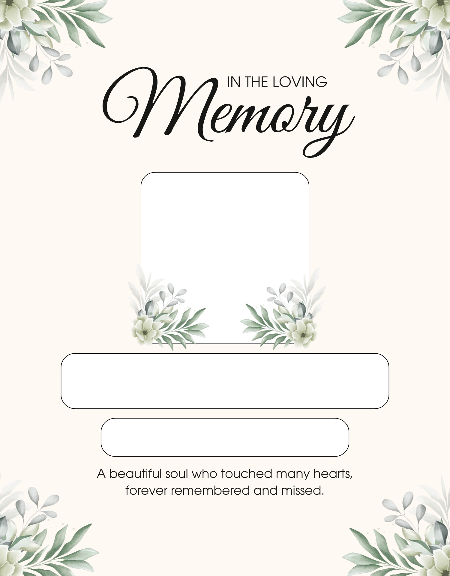 Printable In Loving Memory Signs