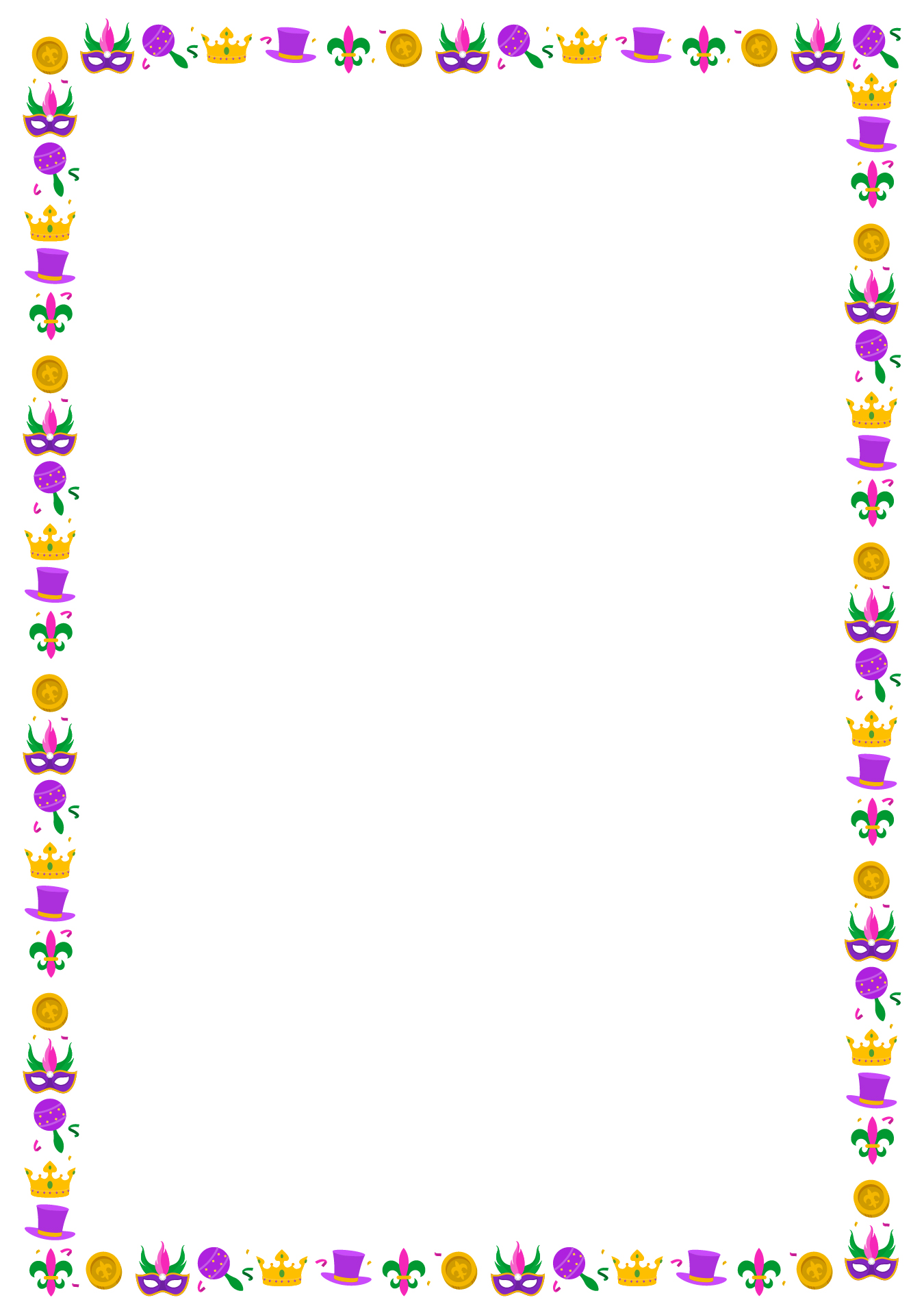 Printable Mardi Gras Page Borders Printable Mardi Gras Page Borders