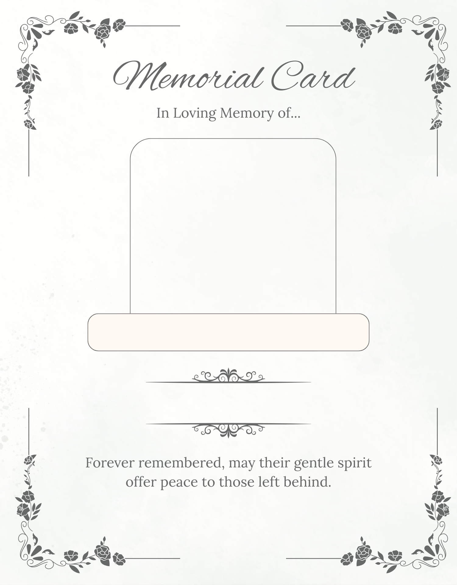 Printable Memorial Cards for Funerals