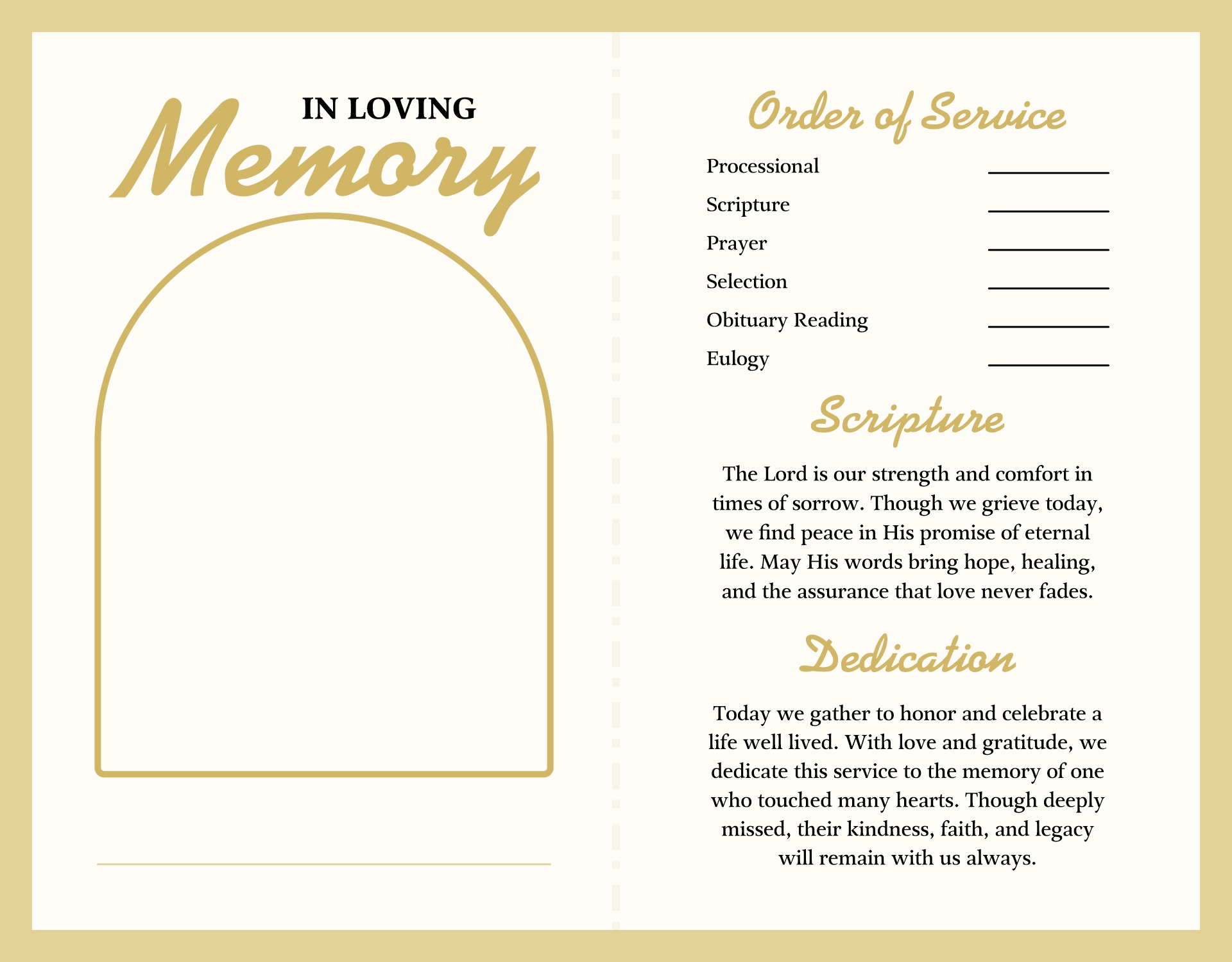 Printable Memorial Ceremony Agenda