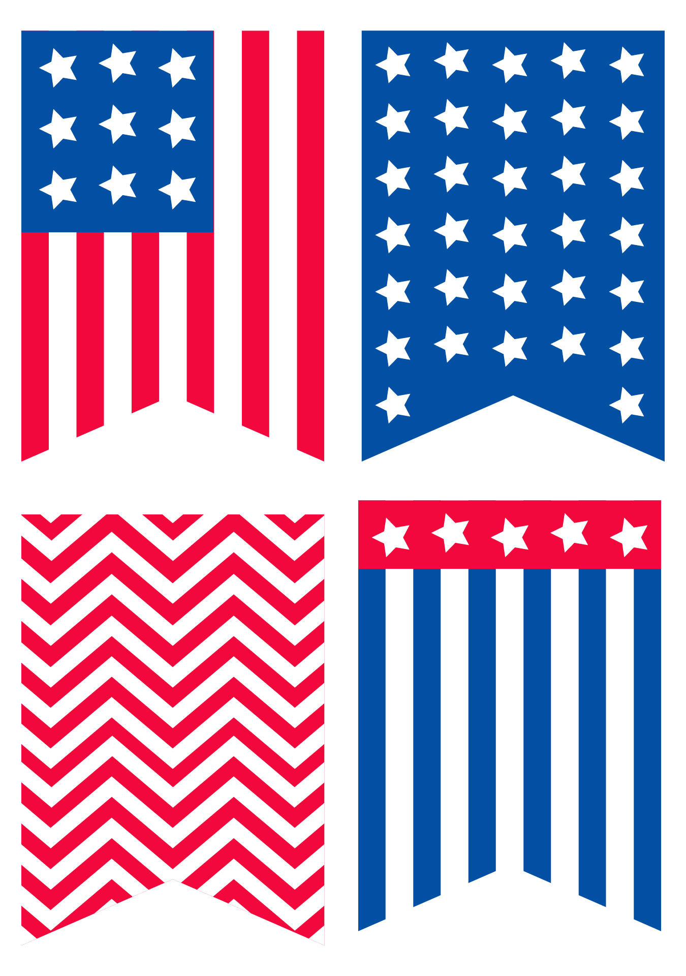 Printable Memorial Day Flags Decoration
