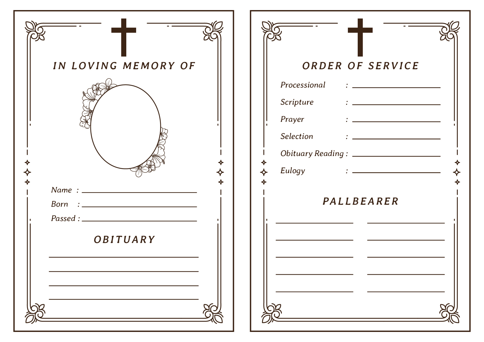 Printable Memorial Service Program