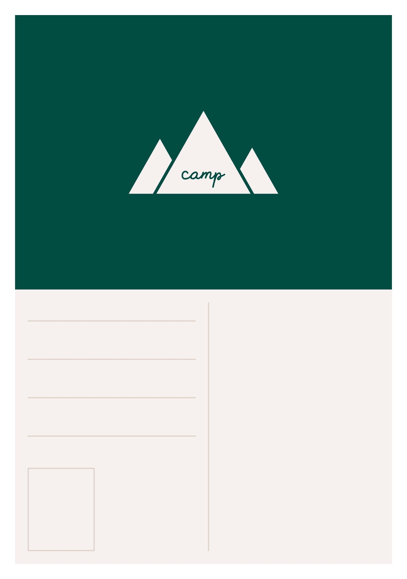 Printable Mountain Camping Postcards