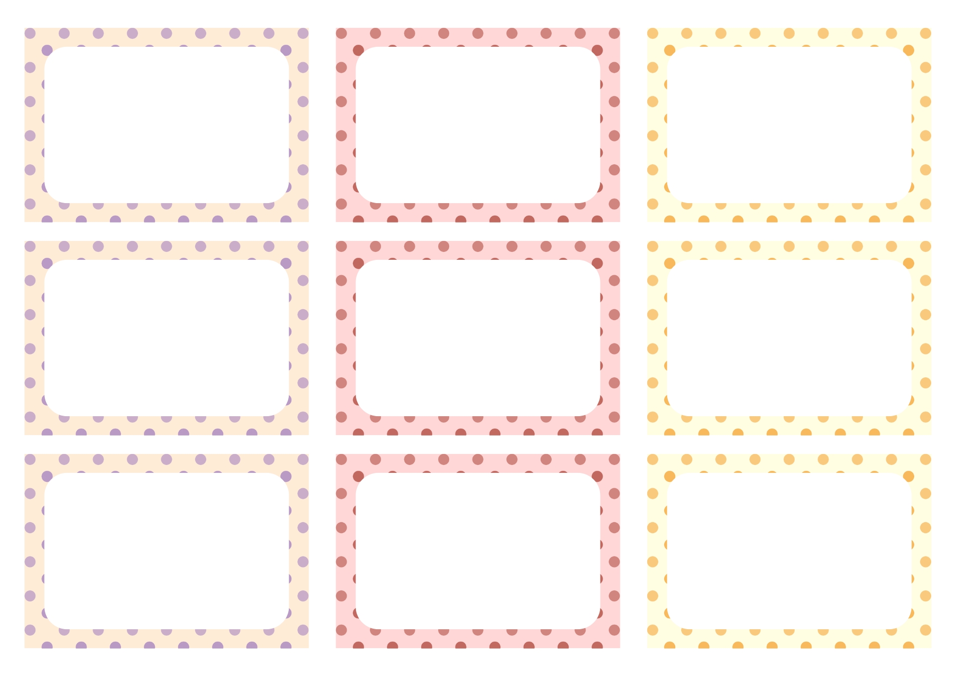 Printable Polka Dot Name Tags for Kids