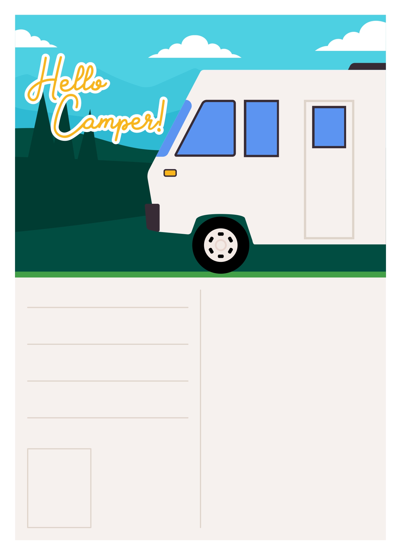 Printable RV Camping Postcards