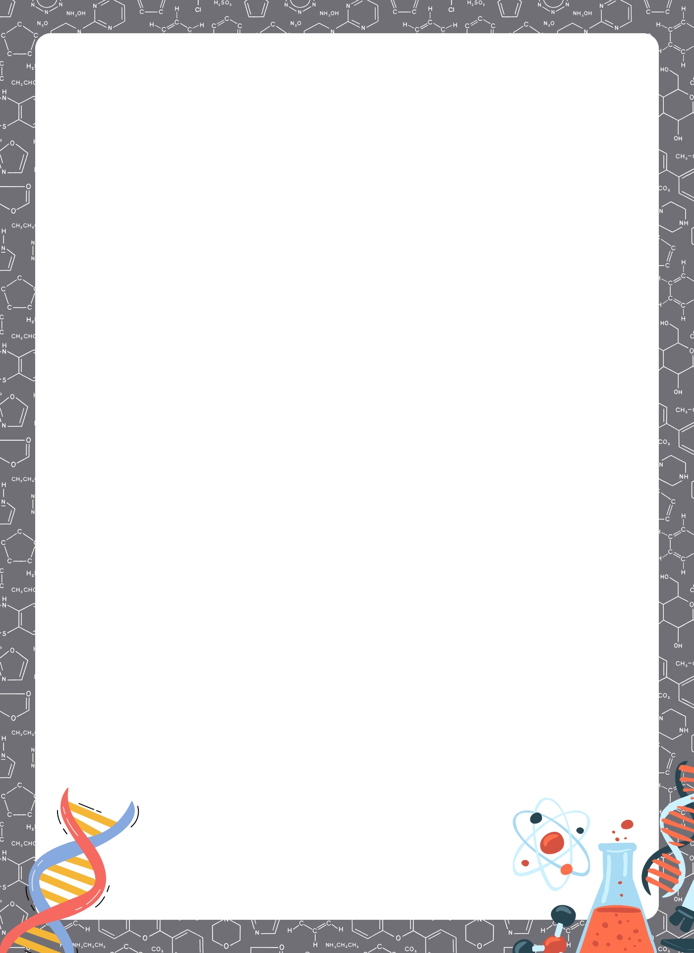 Printable Science Border Stationery for Teachers