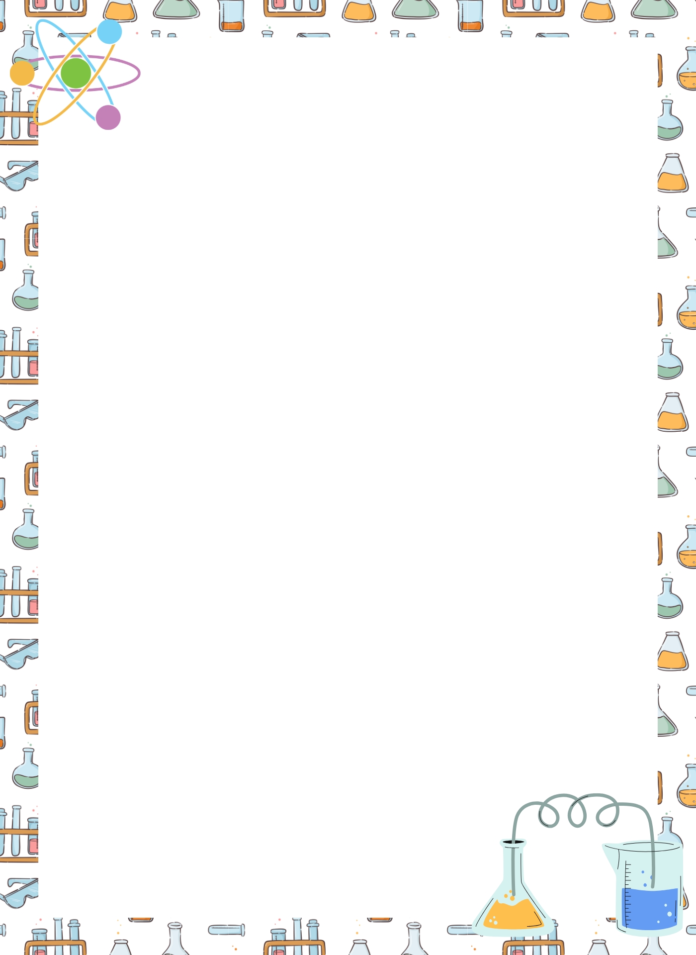 Printable Science Themed Border Paper for Teachers