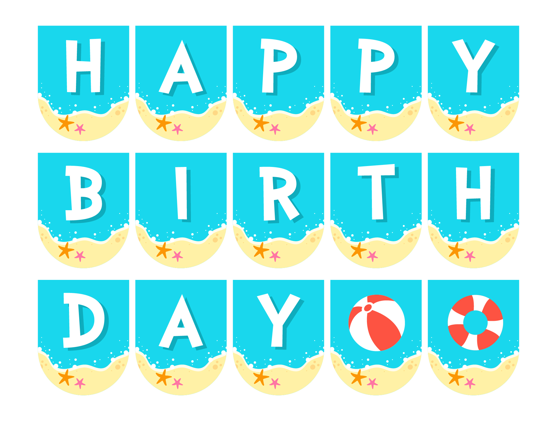 Printable Summer Beach Party Banners
