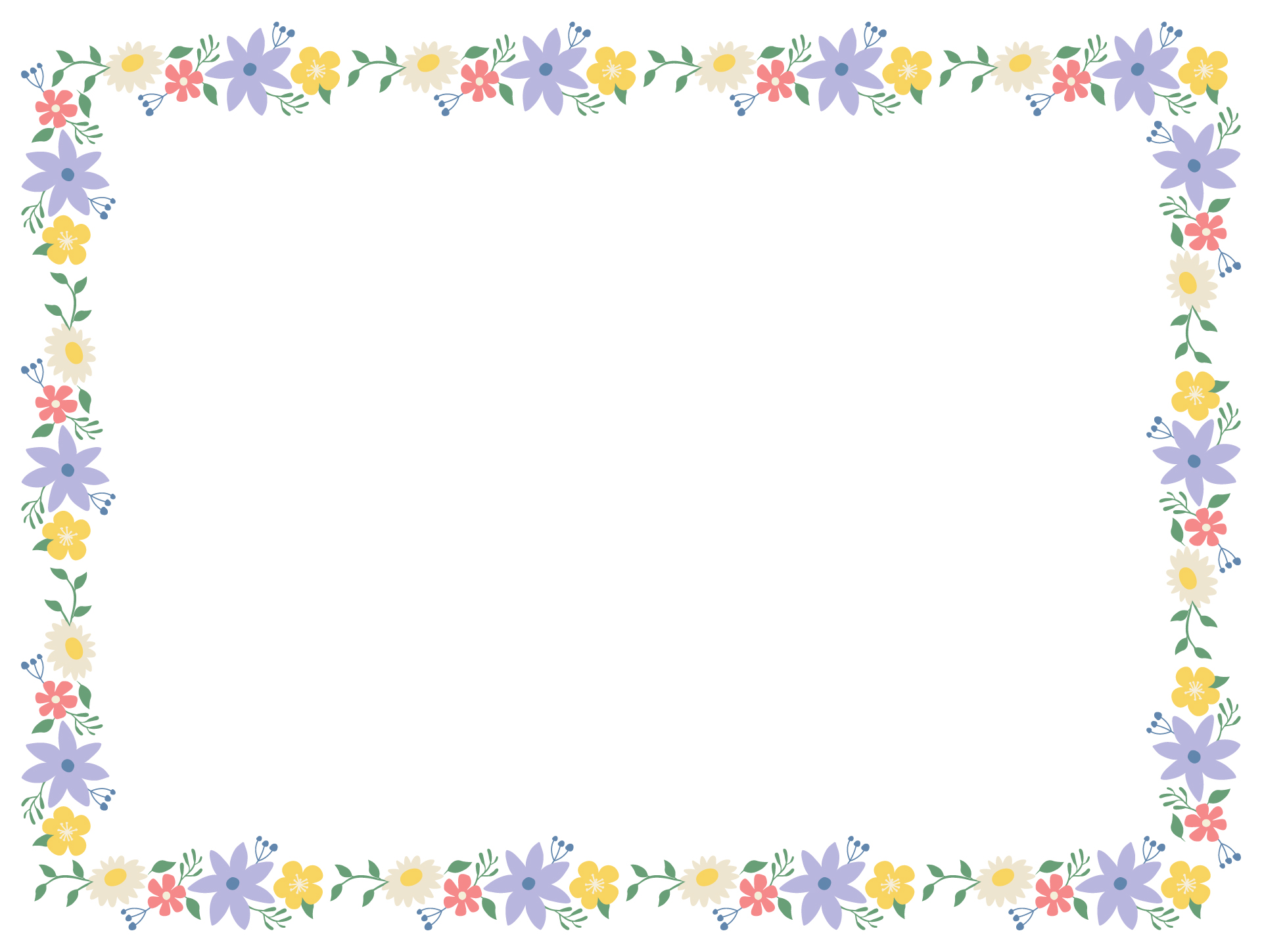 Printable Summer Flower Borders