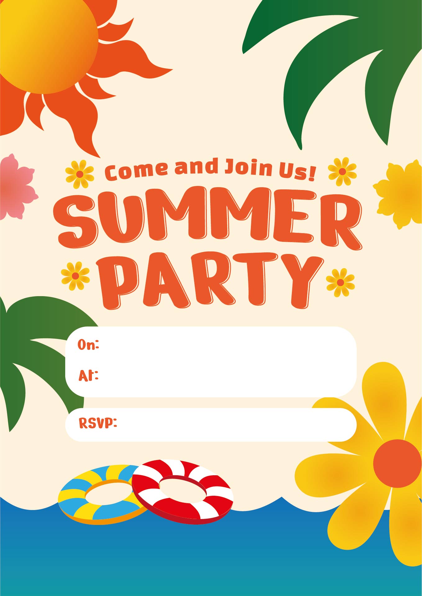 Printable Tropical Summer Fiesta Banner