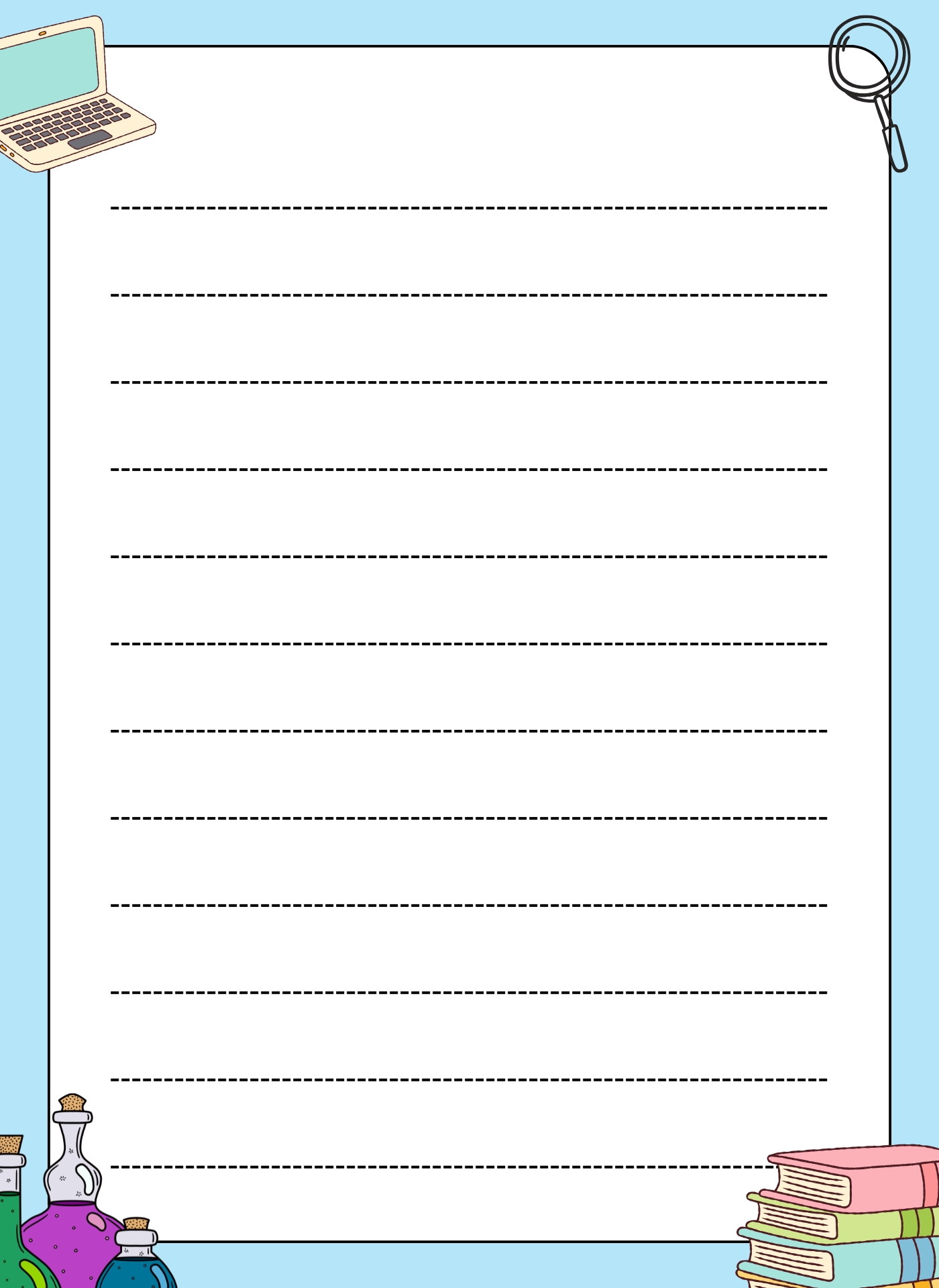 Science Border Writing Paper for Educational Use