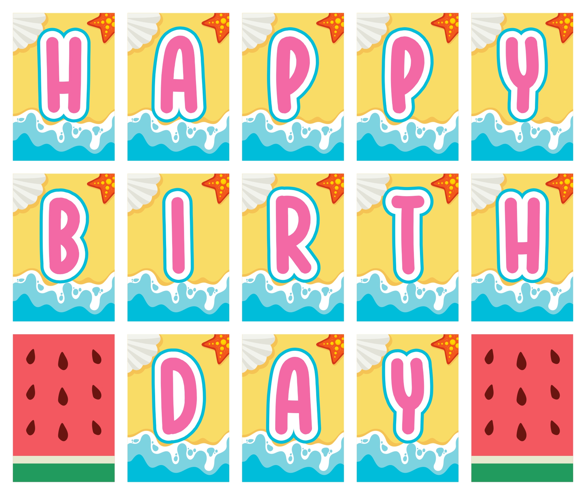 Summer Birthday Printable Banner