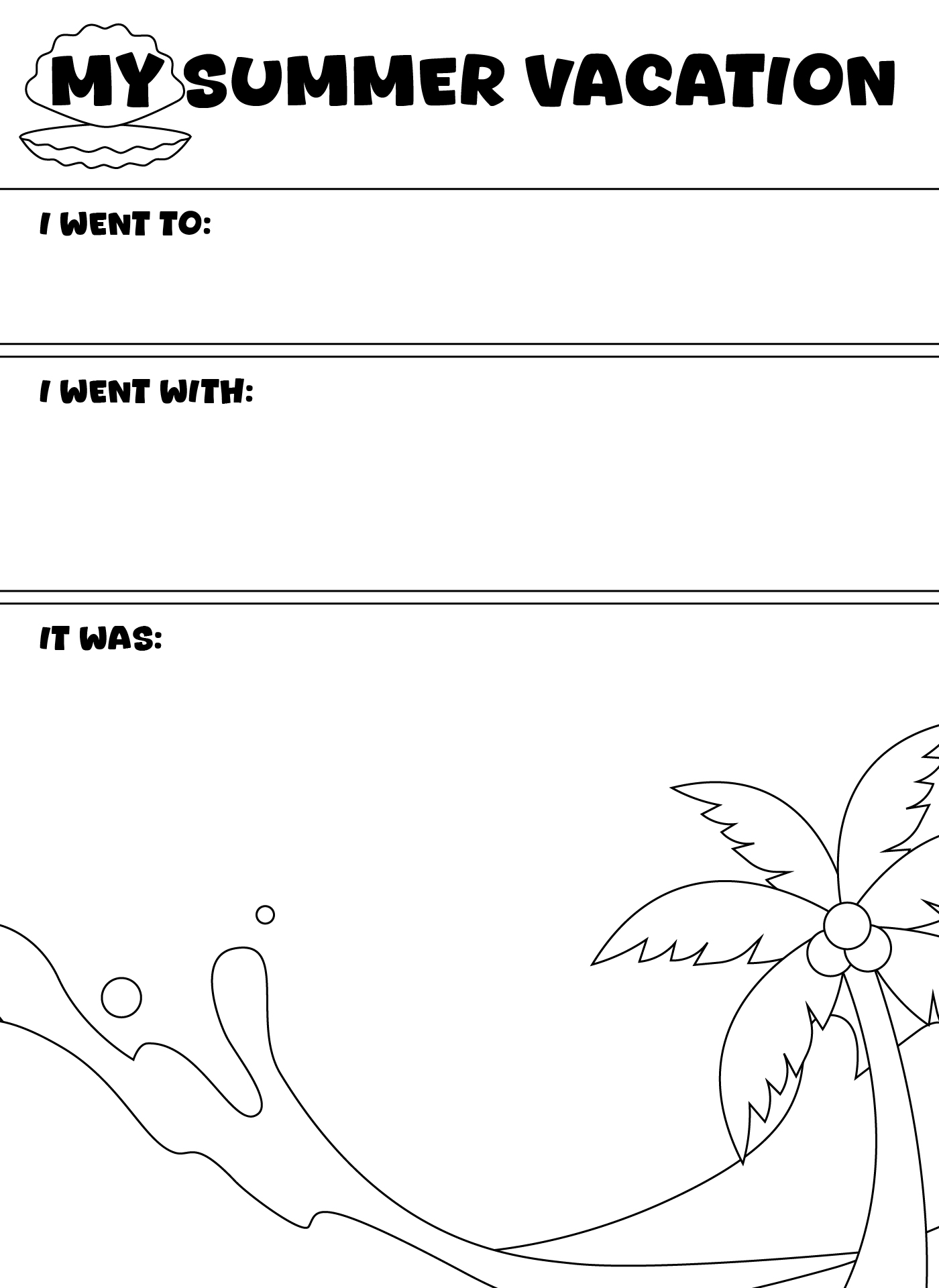 Summer Vacation Activity Sheets for Kids Summer Vacation Activity Sheets for Kids