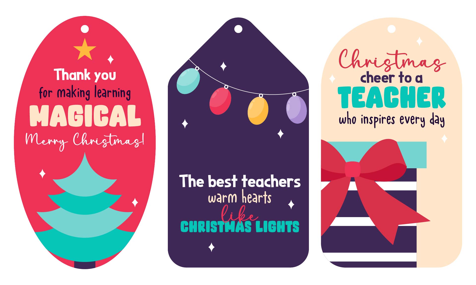 Teacher Christmas Gift Tags Printables Teacher Christmas Gift Tags Printables