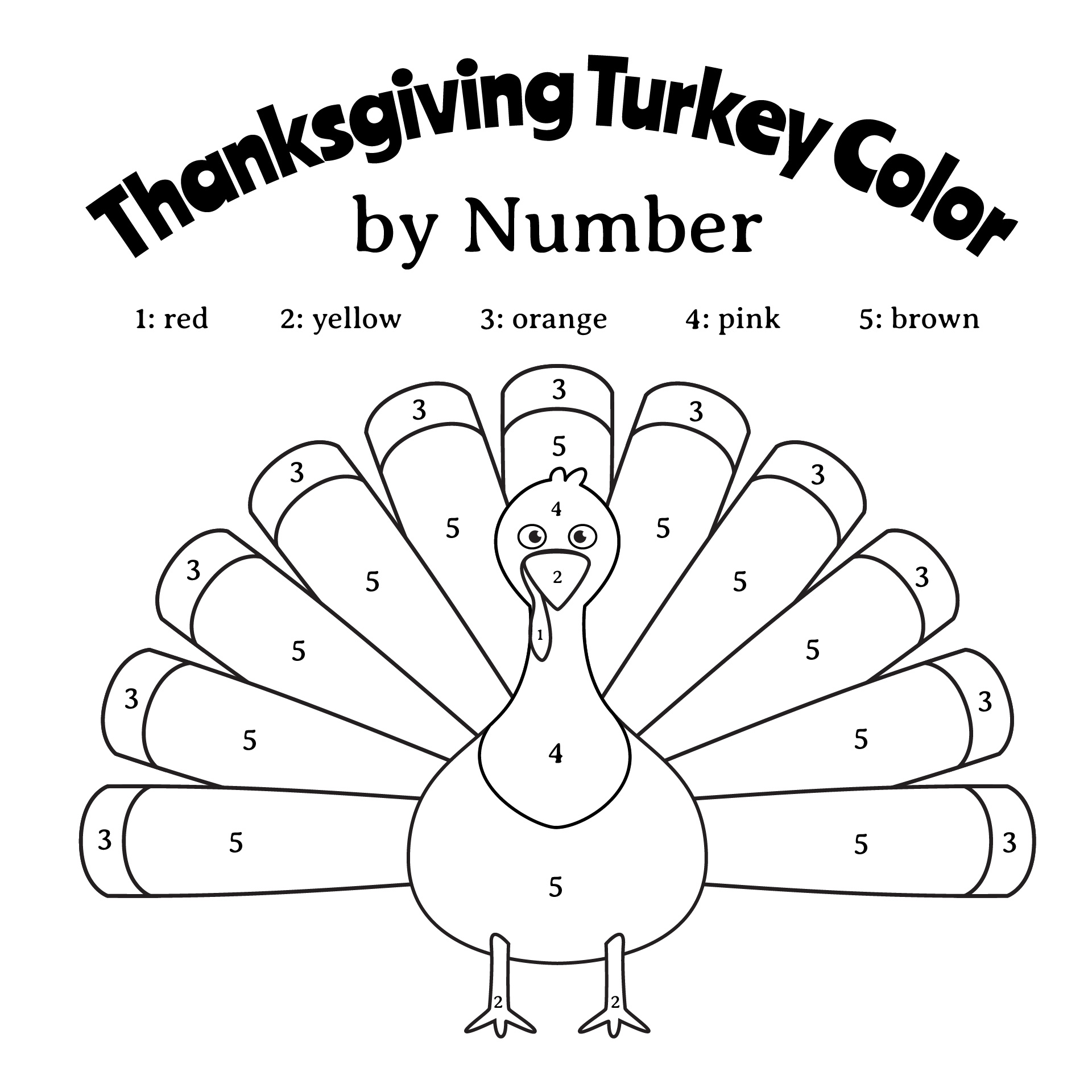 Thanksgiving Turkey Color by Number Sheets Thanksgiving Turkey Color by Number Sheets