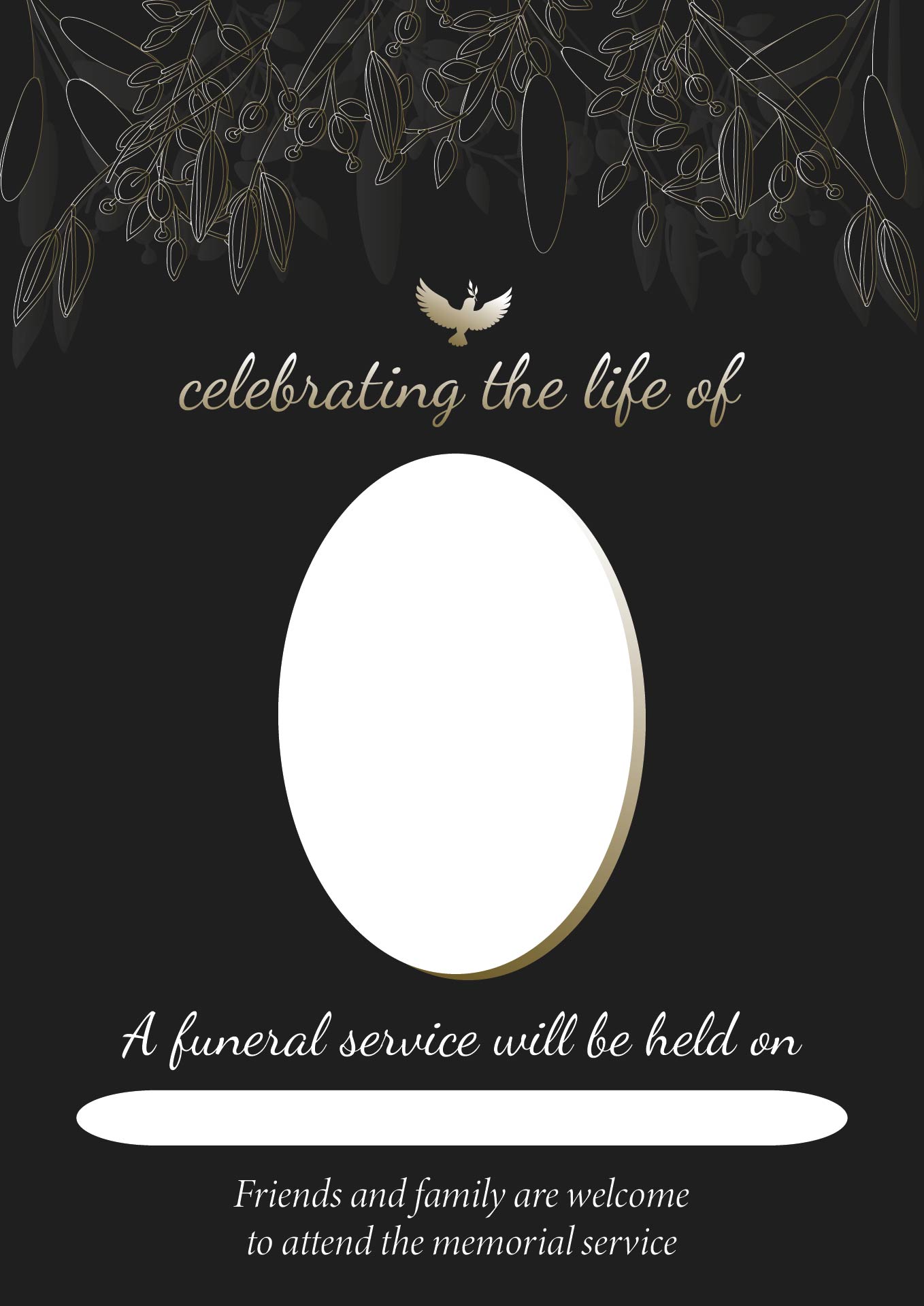 Tribute Funeral Memorial Card Printable Tribute Funeral Memorial Card Printable