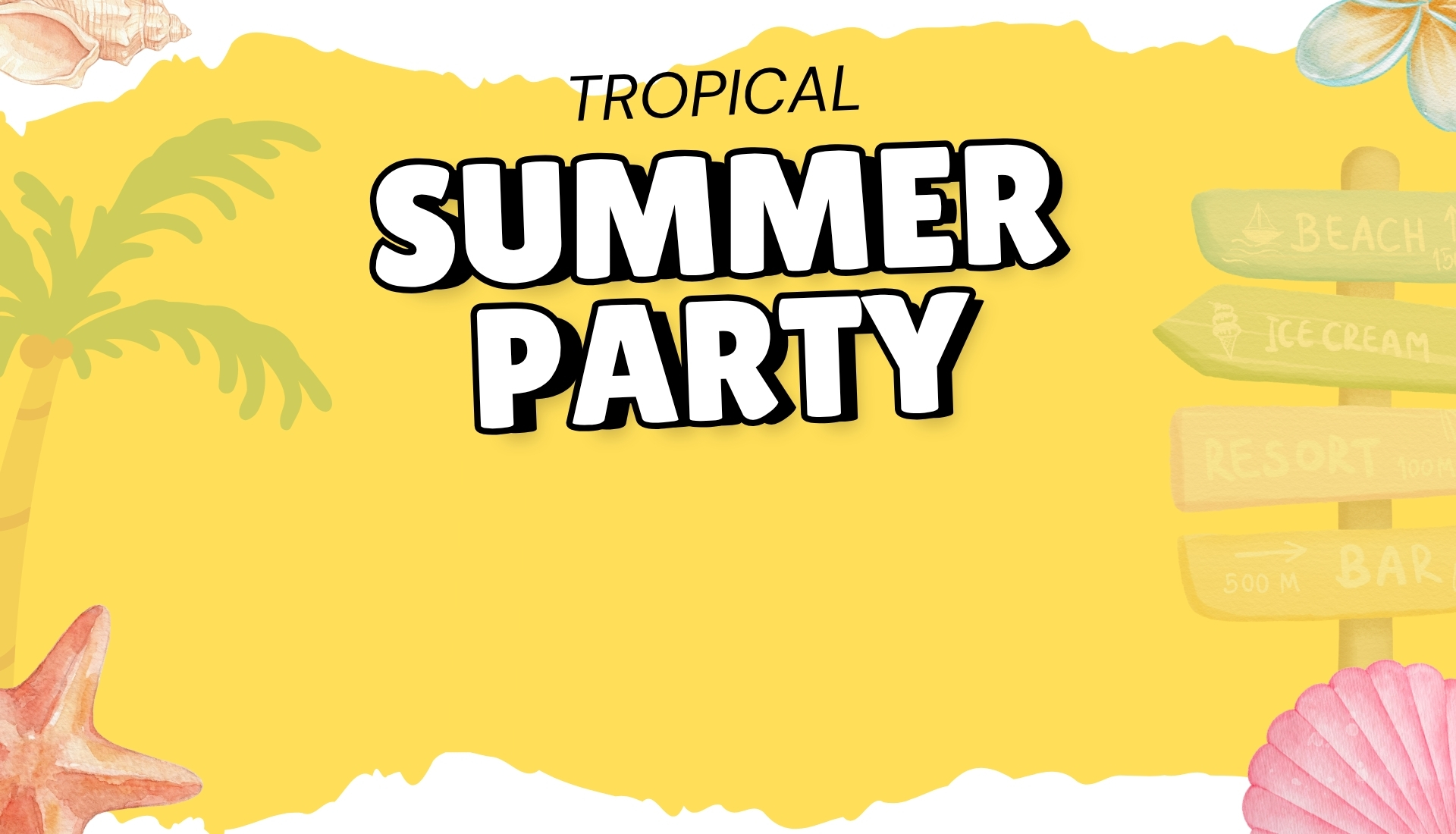 Tropical Summer Party Banner Templates
