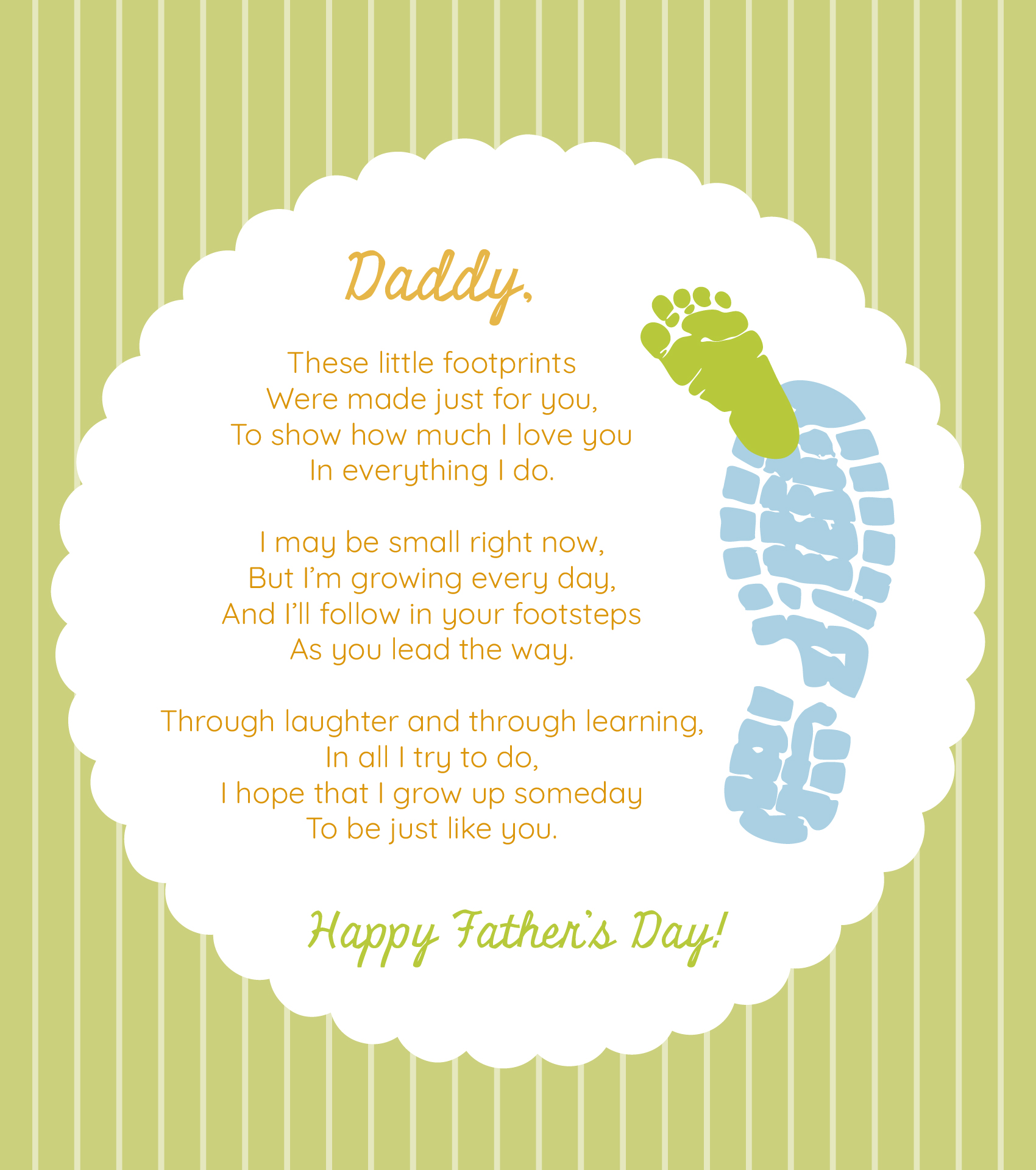 Printable Fathers Day Footprint Poem
