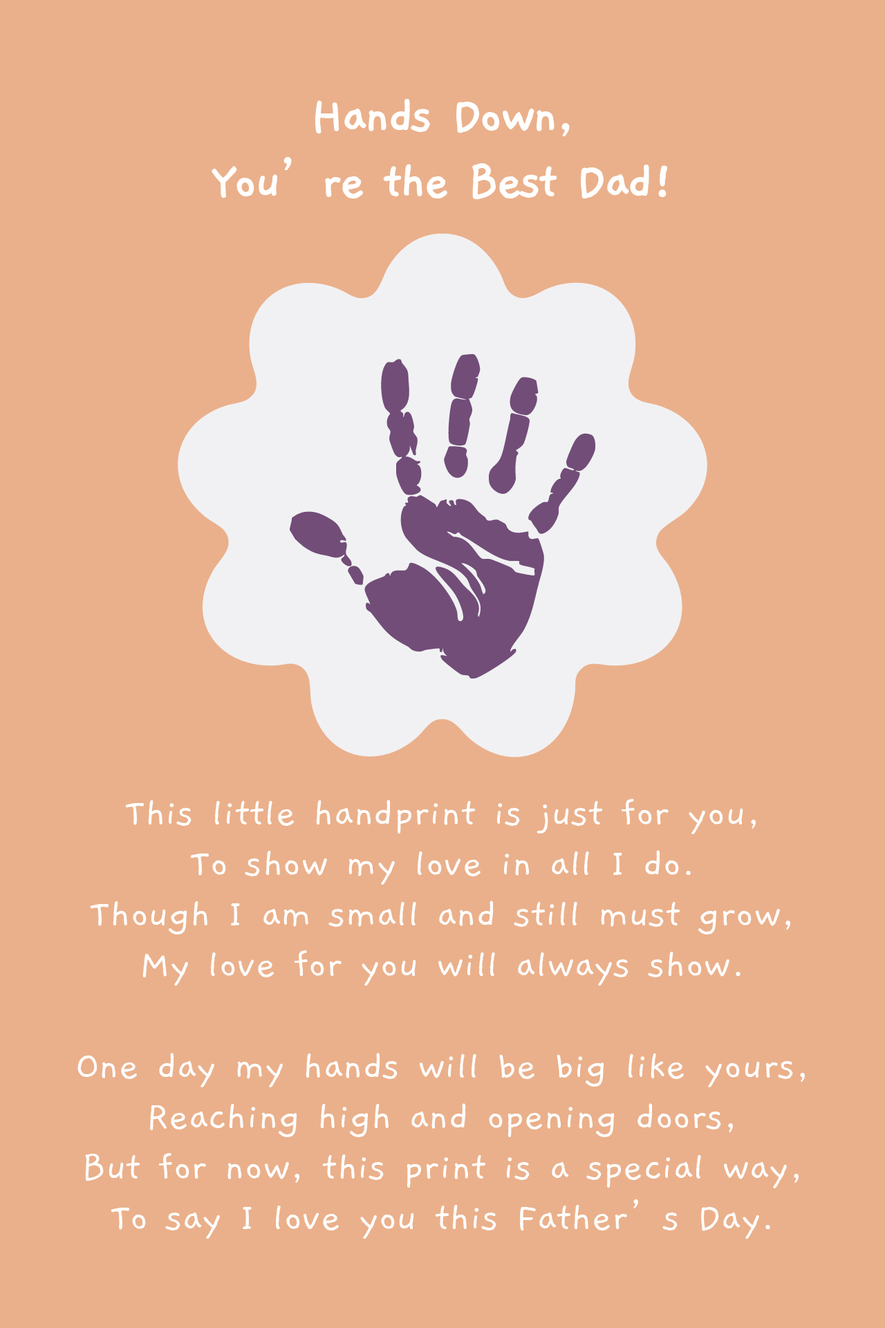Fathers Day Handprint Poem Template