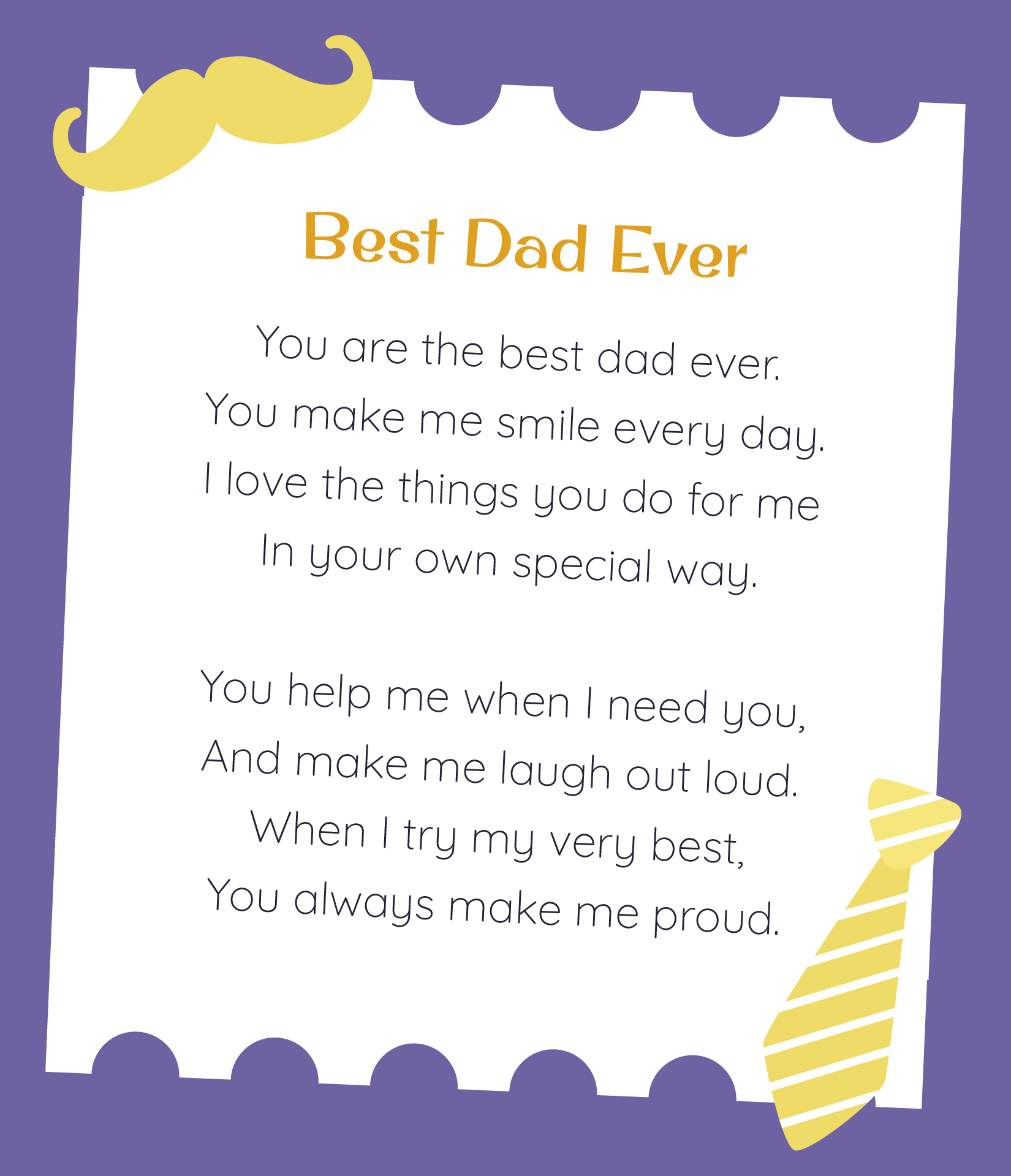 Best Dad Ever Fathers Day Poem
