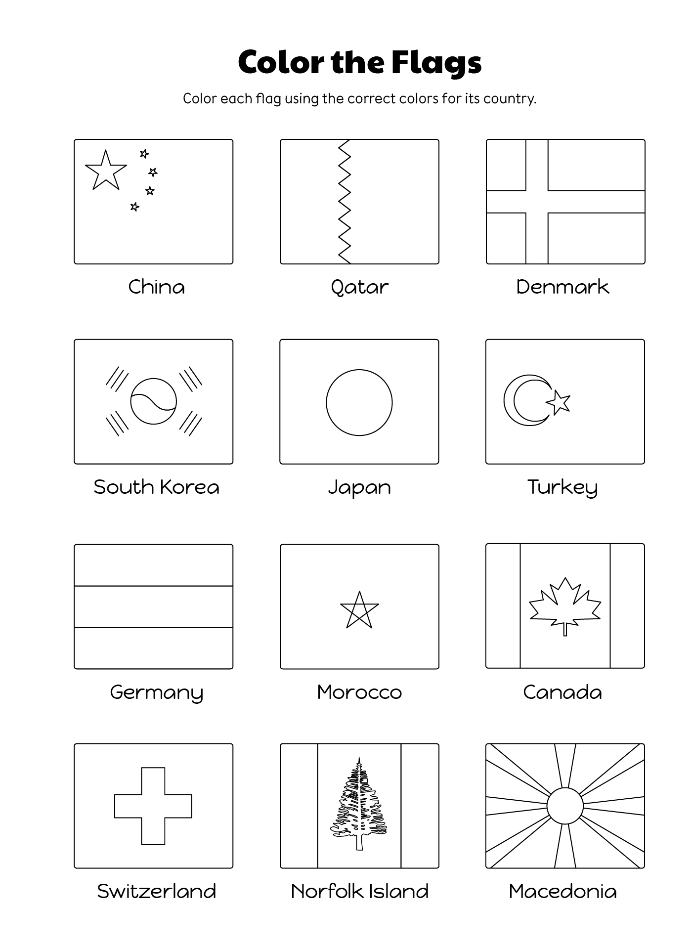 Flag Country Worksheet For Preschool