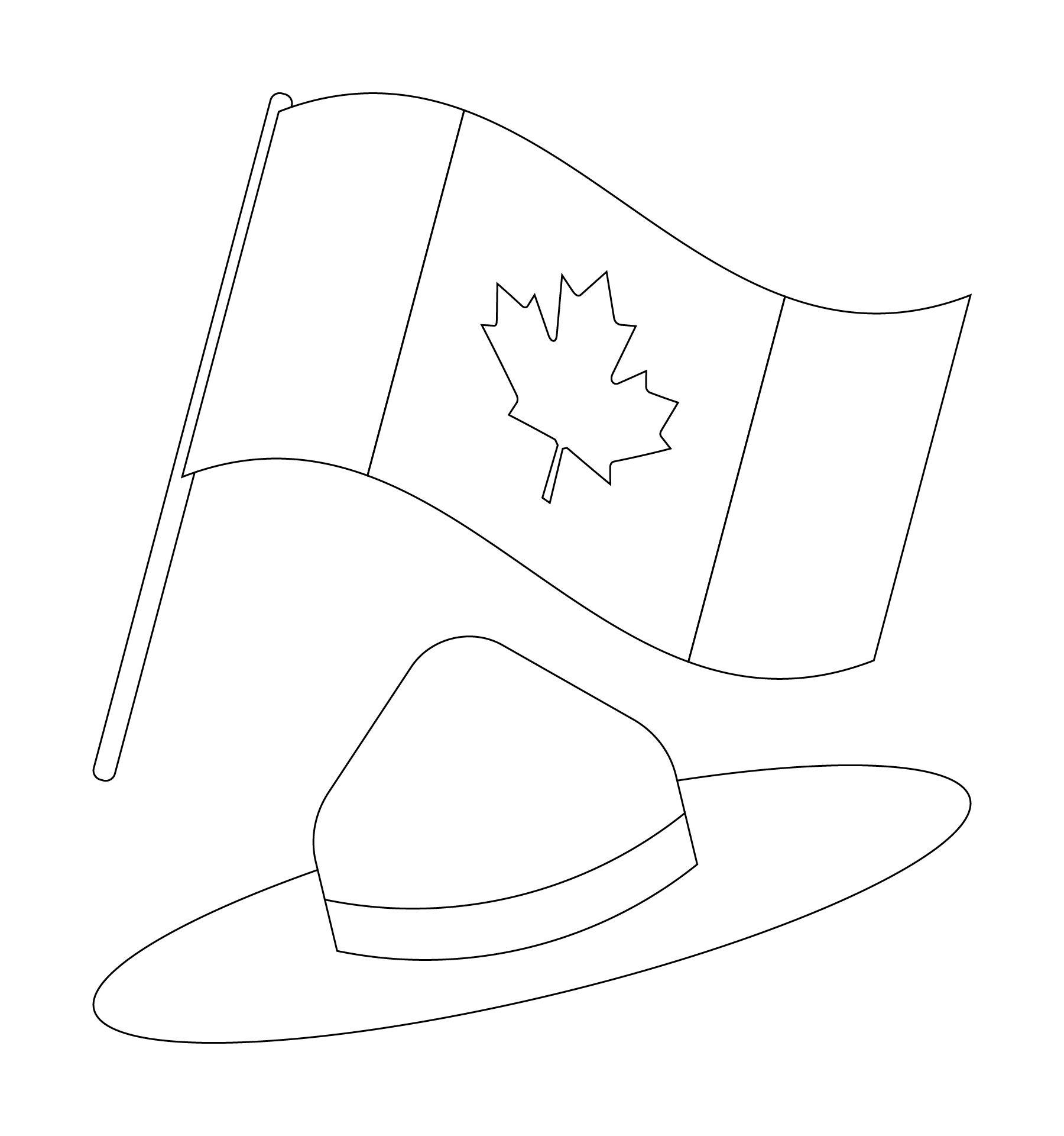 Canada Flag Coloring Page
