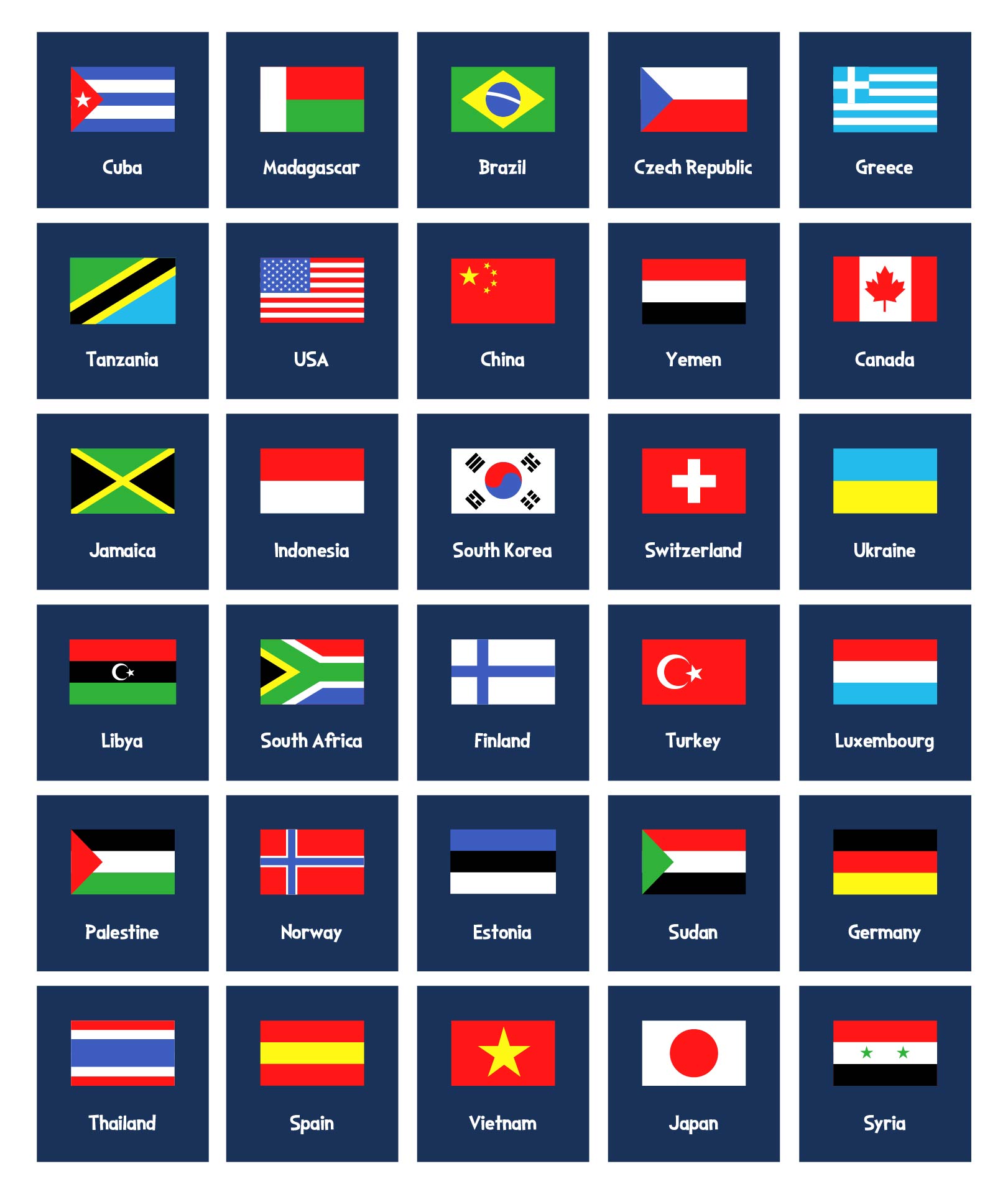 World Flags Flashcards