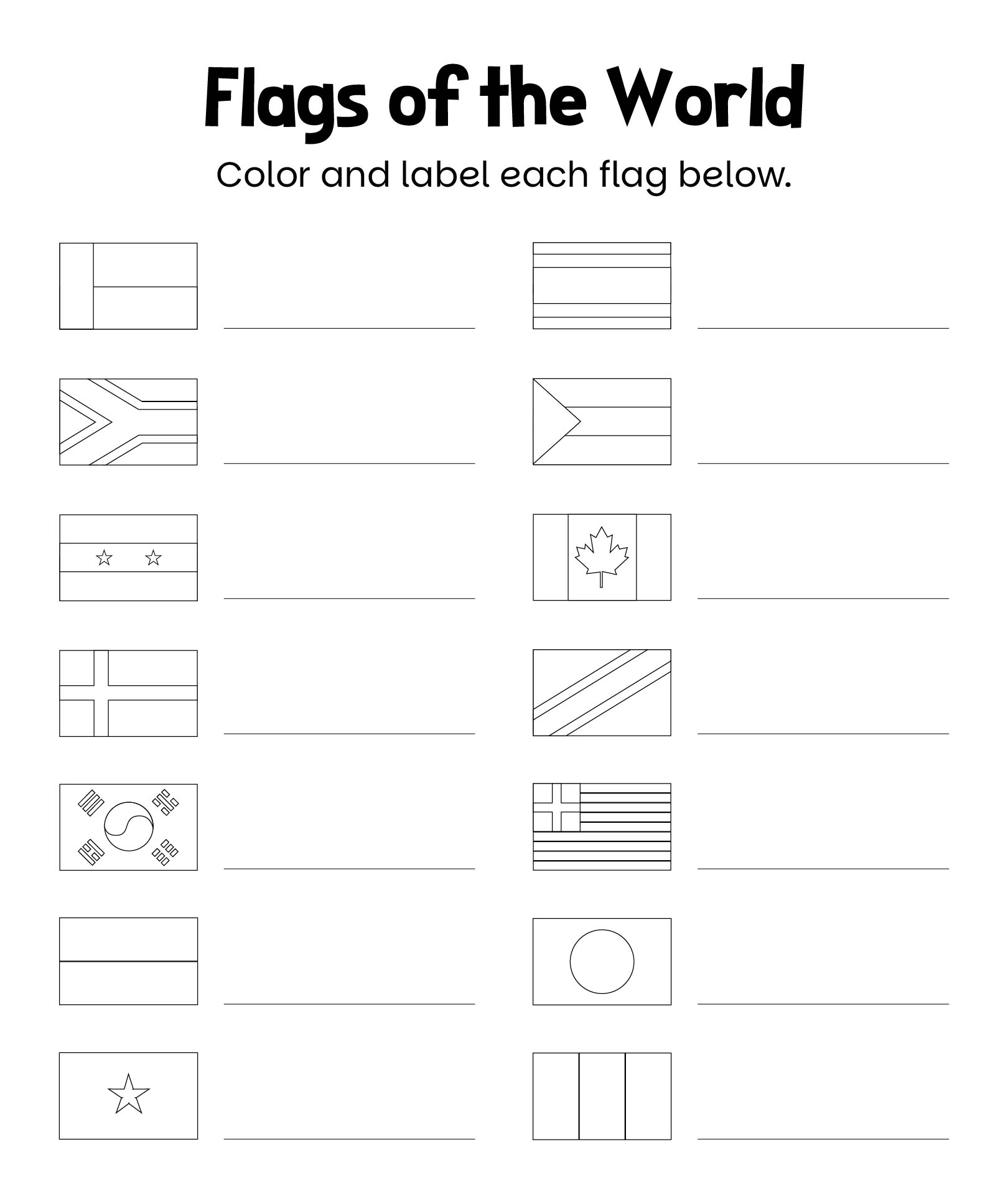 Flags Of The World Quizzes Worksheet