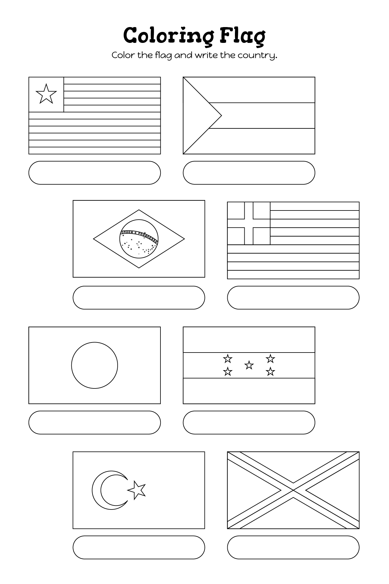 Printable Flag Templates For Coloring