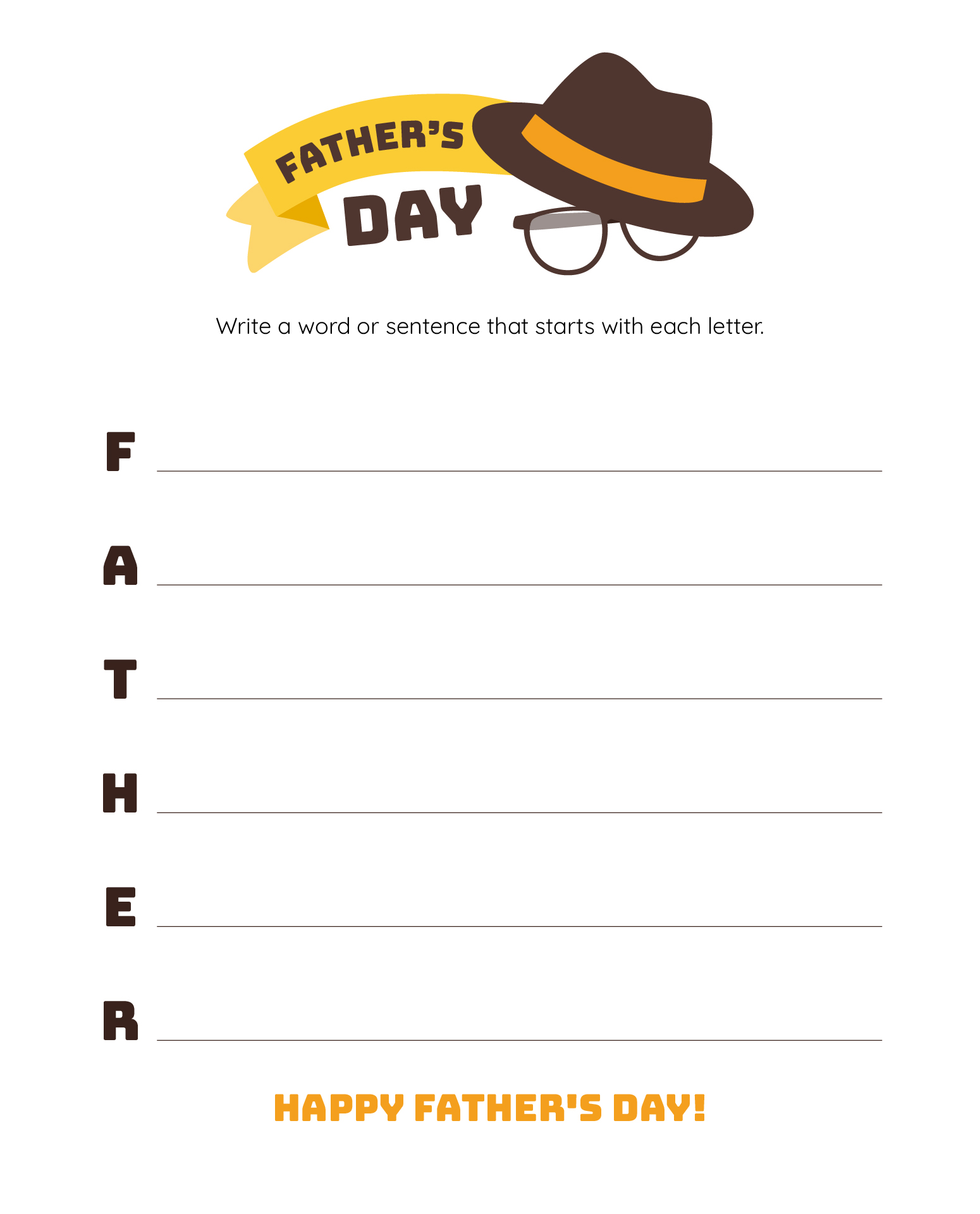Fathers Day Poetry Worksheet Printable