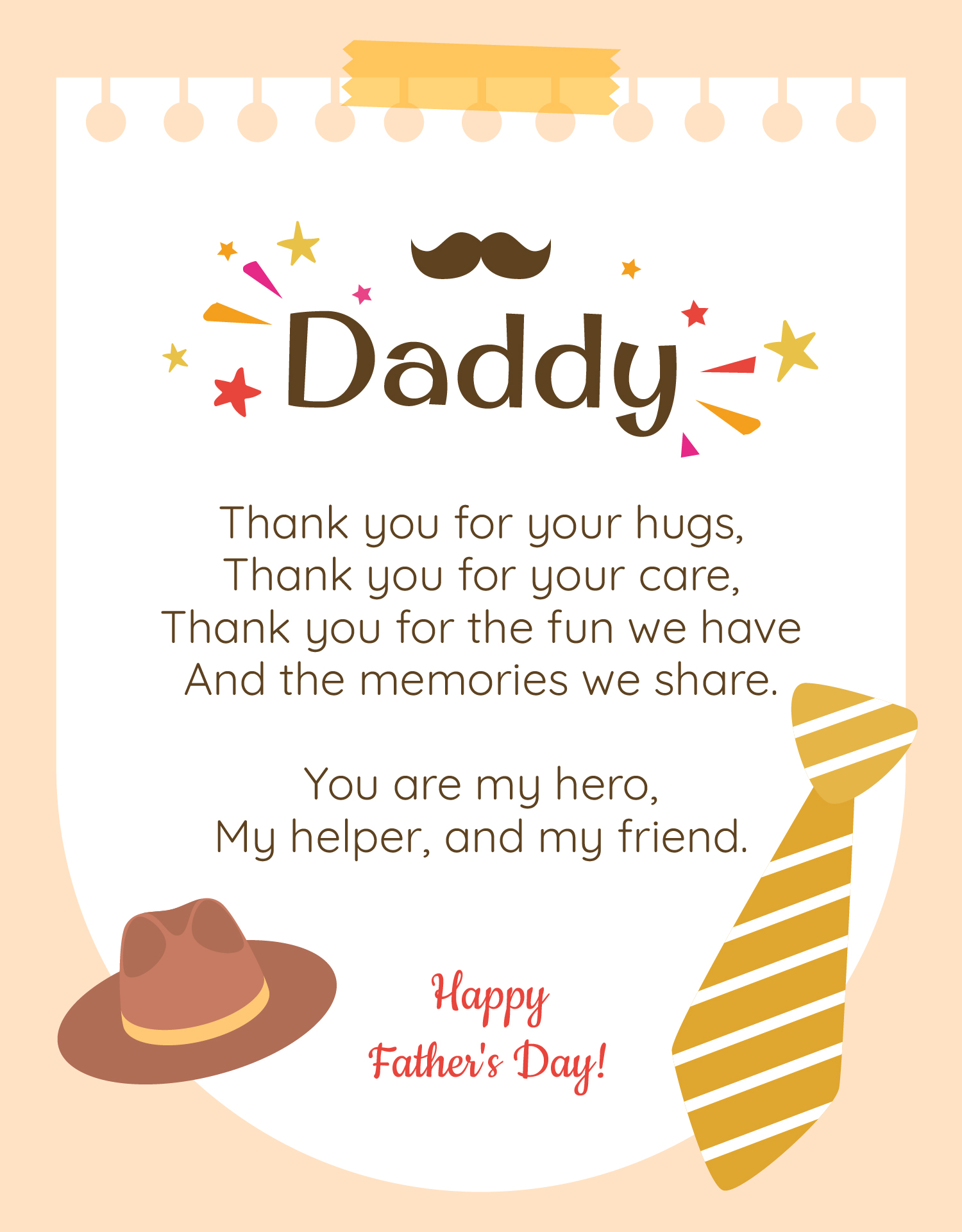 Dad Poem Card Printable