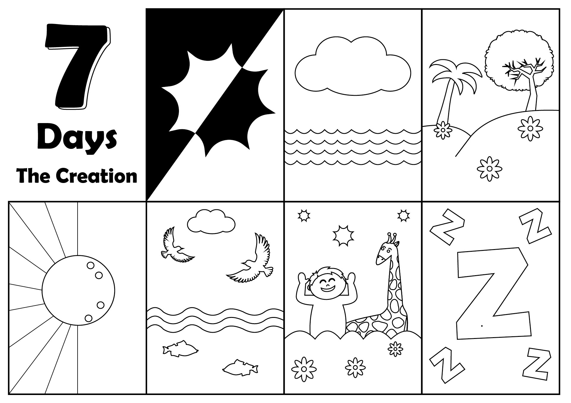 7 Days of Creation Printables for Sunday School