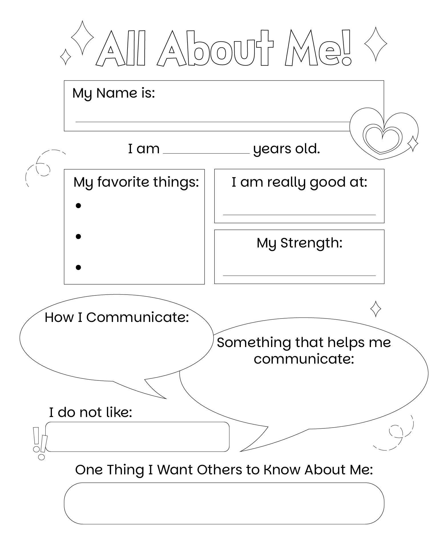 About Me Autism Profile Worksheet Printable About Me Autism Profile Worksheet Printable