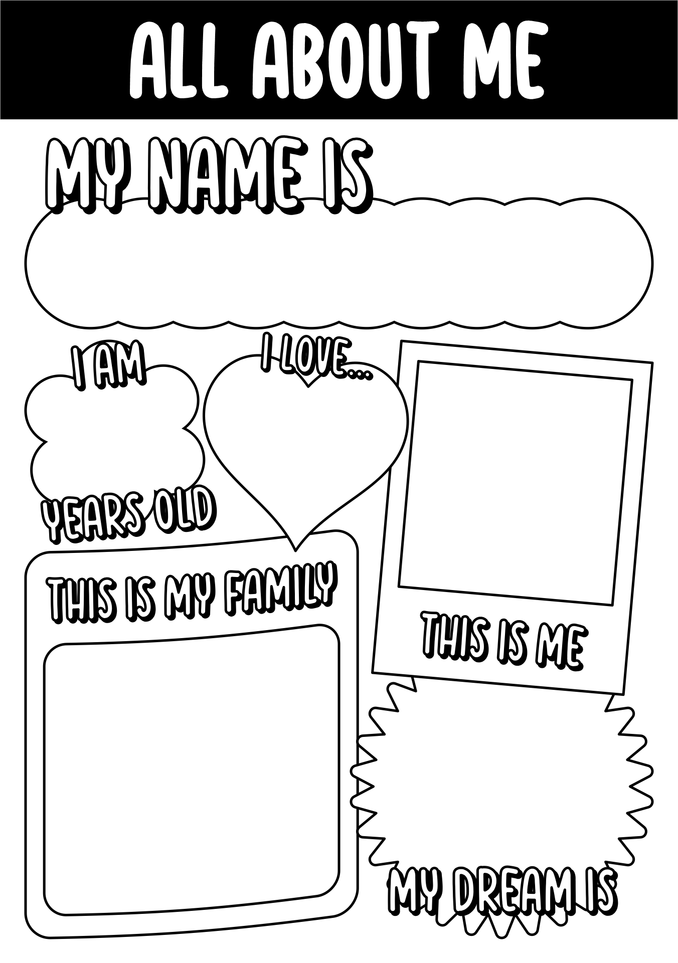 All About Me Printable for Students All About Me Printable for Students