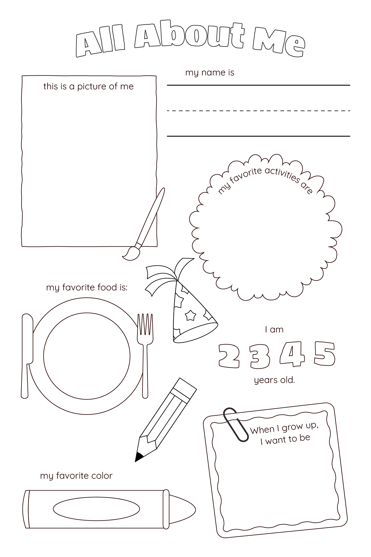 All About Me Worksheets for Preschool All About Me Worksheets for Preschool