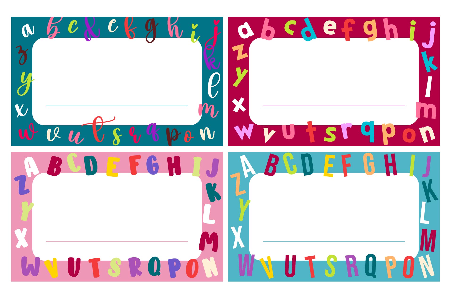 Alphabetical Name Tags for Classroom Use Alphabetical Name Tags for Classroom Use