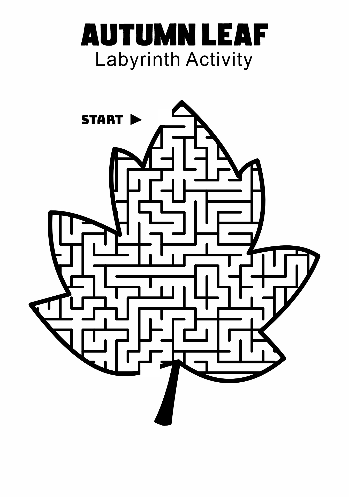 Autumn Leaf Labyrinth Activity Sheet