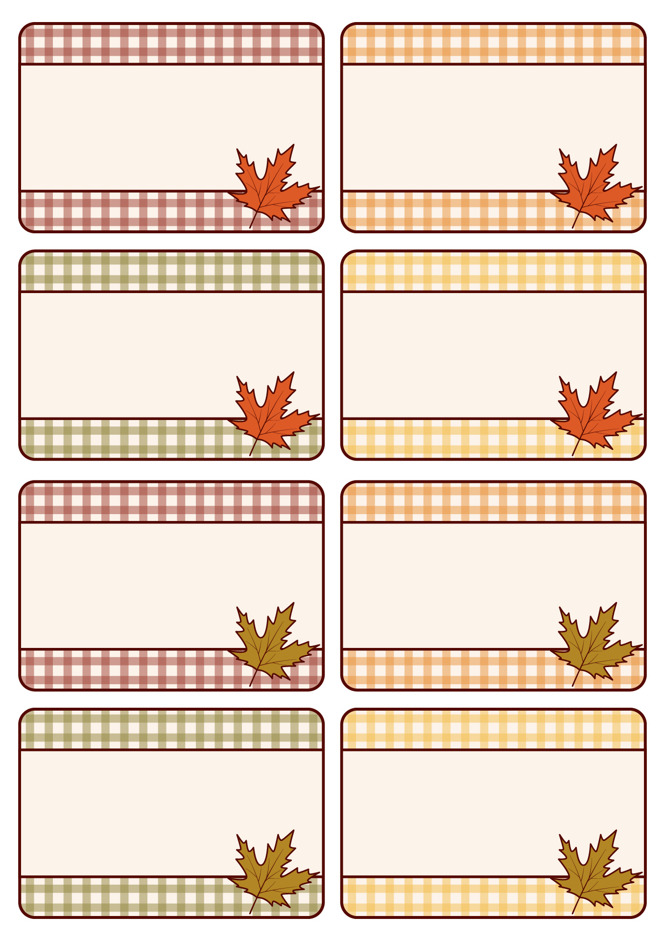 Autumn Leaf Table Name Tags Printable Autumn Leaf Table Name Tags Printable