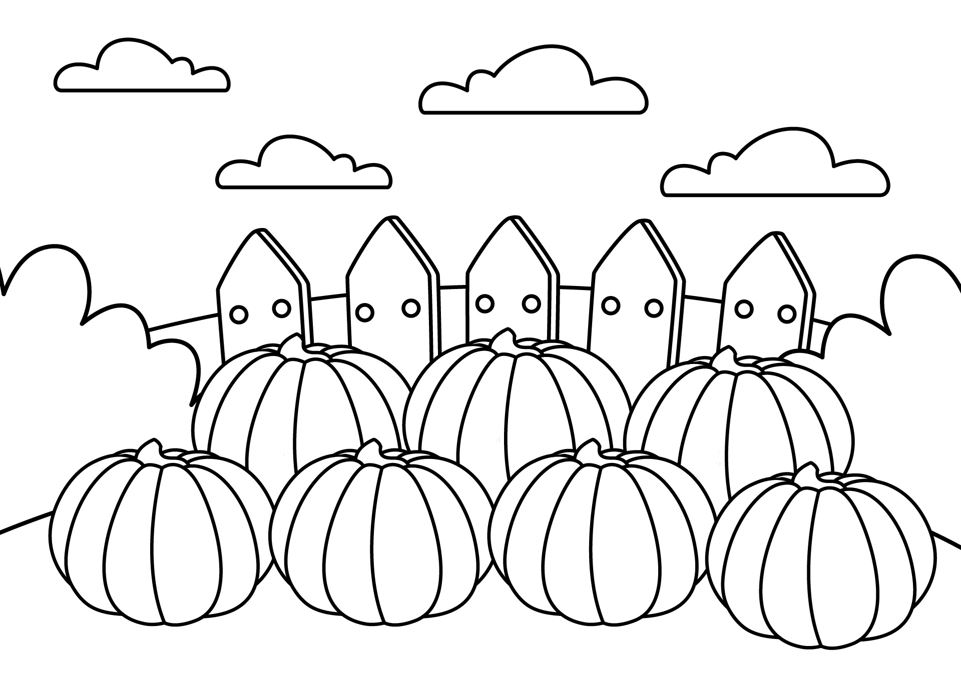 Autumn Pumpkin Patch Coloring Sheets for Children Autumn Pumpkin Patch Coloring Sheets for Children